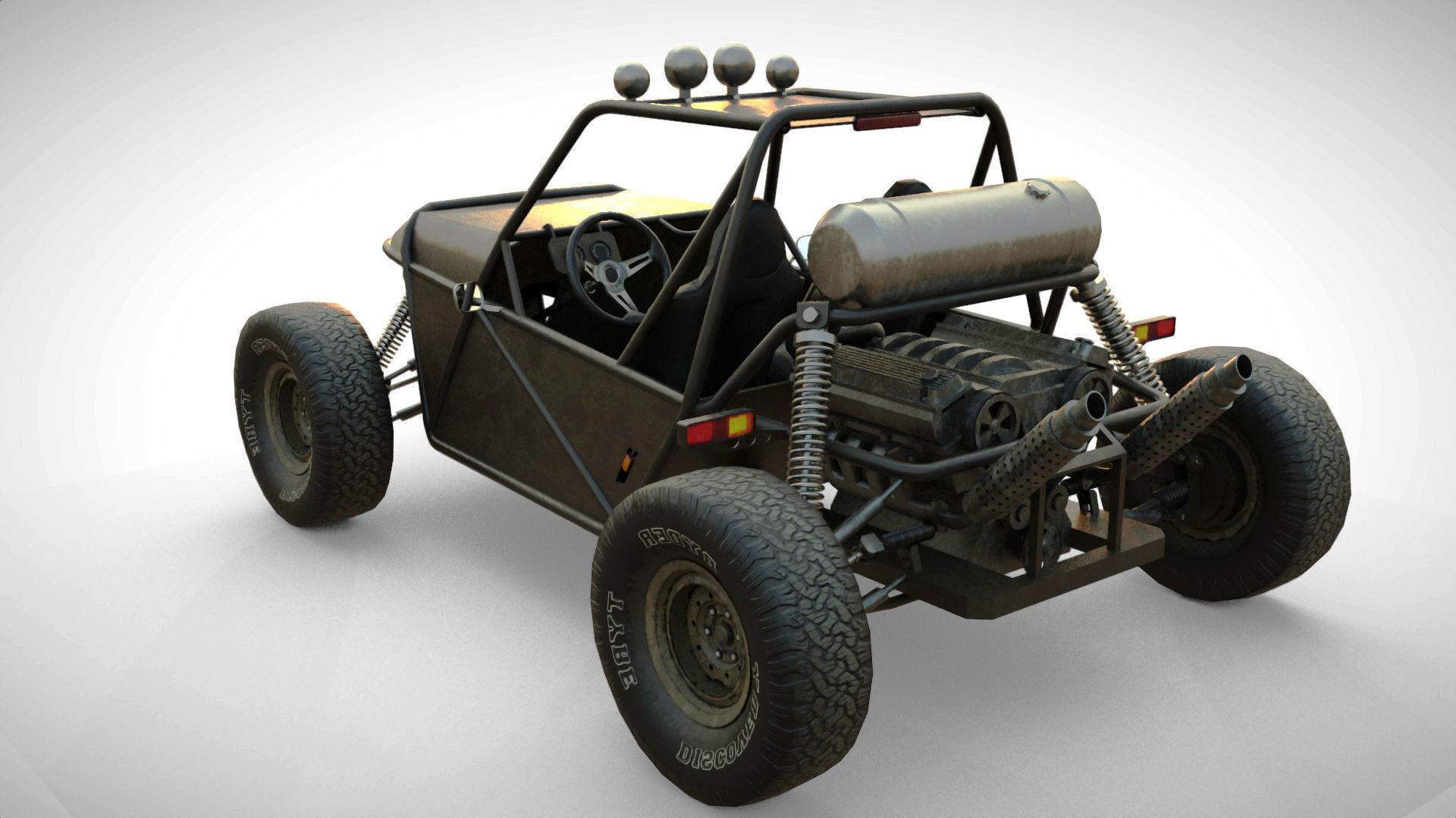 Dune buggy Low-poly 3D model_1