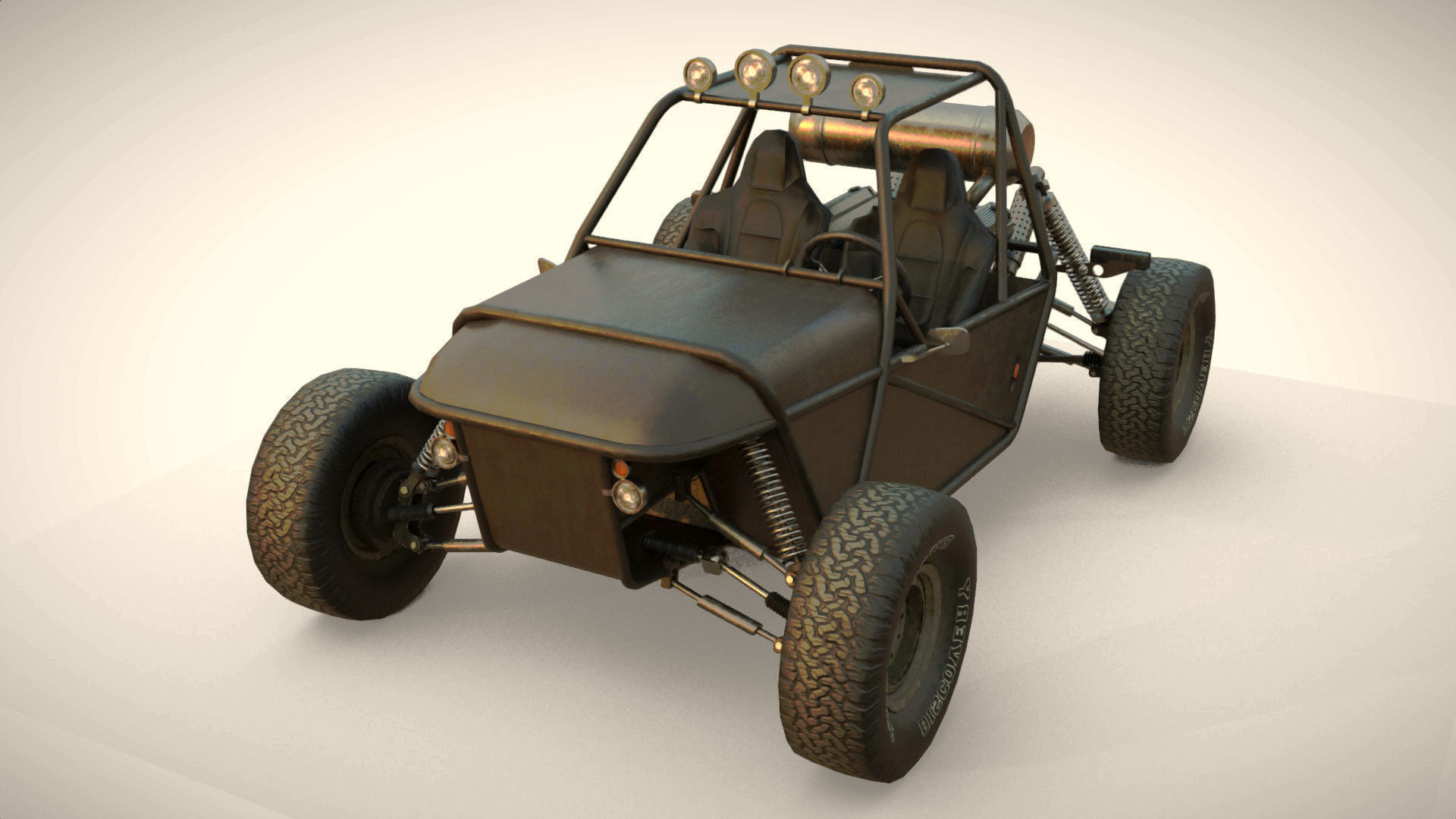 Dune buggy Low-poly 3D model_3
