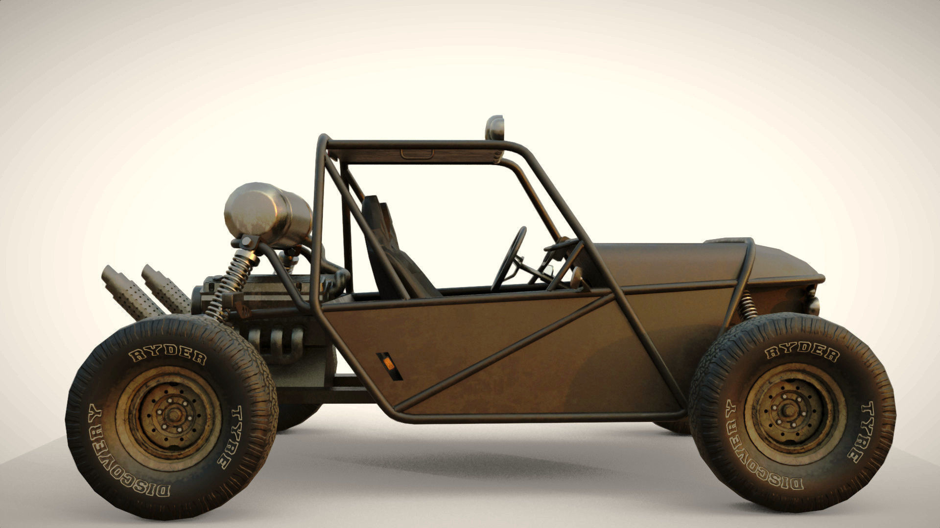 Dune buggy Low-poly 3D model_2