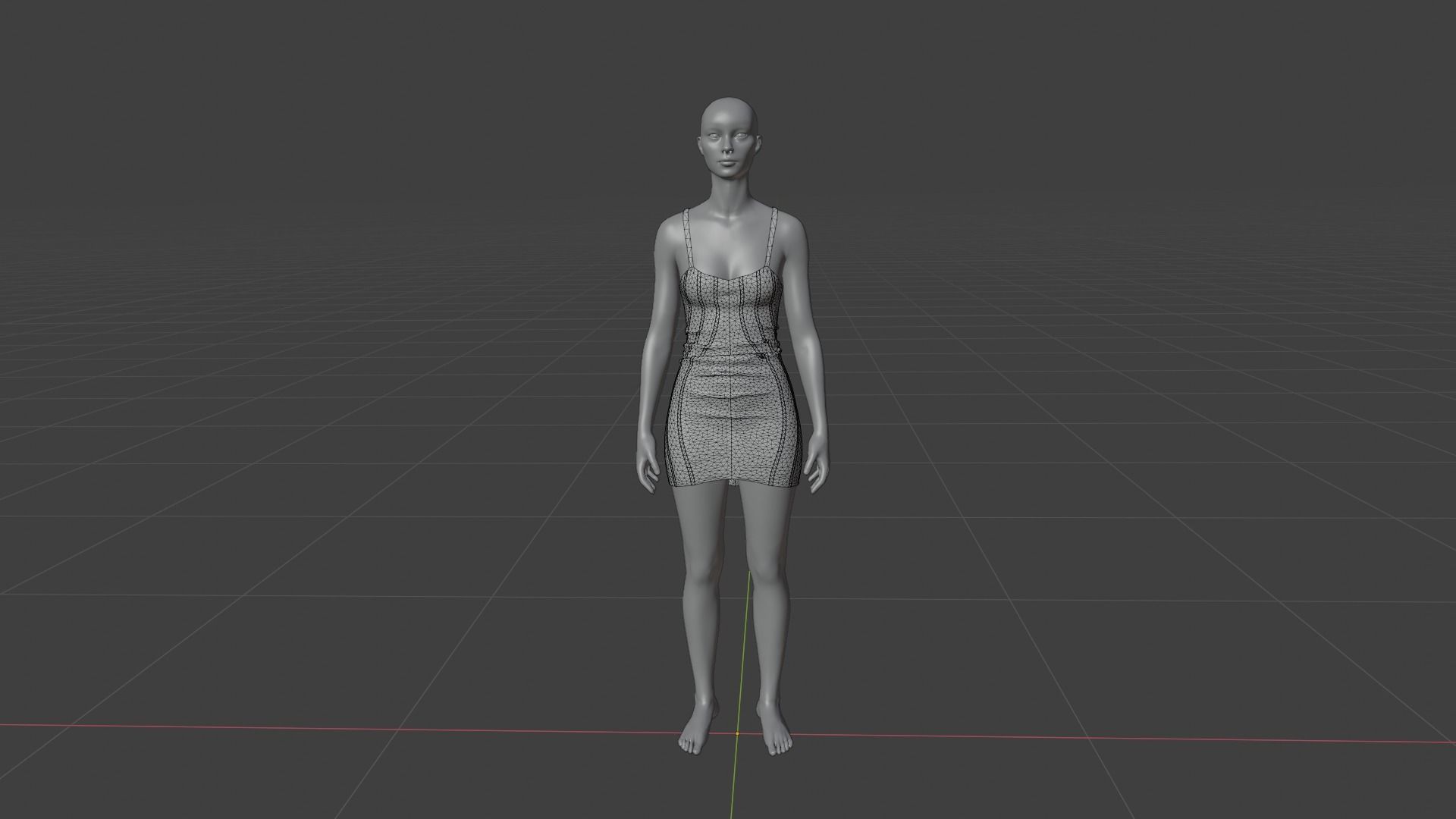 Womens Dress - Female Outfit Clothes Low-poly 3D model_19