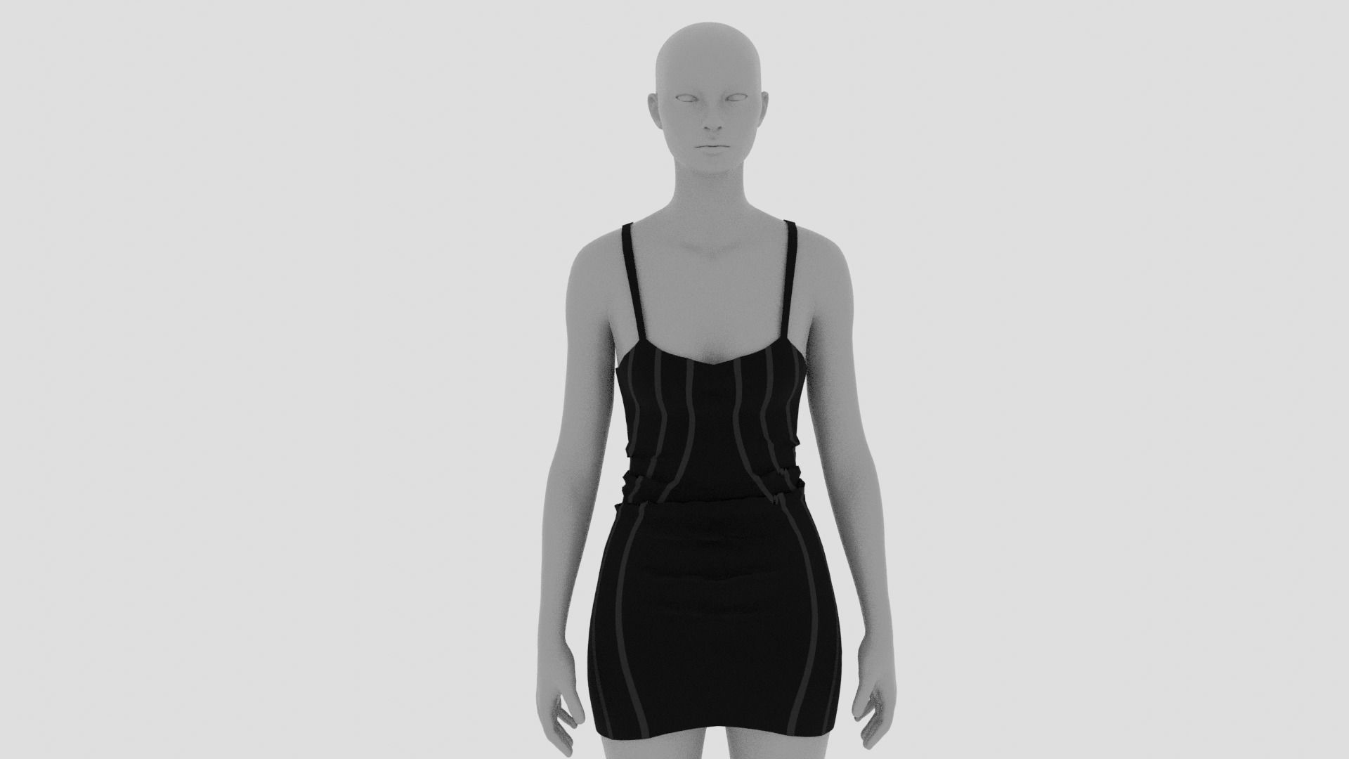 Womens Dress - Female Outfit Clothes Low-poly 3D model_10