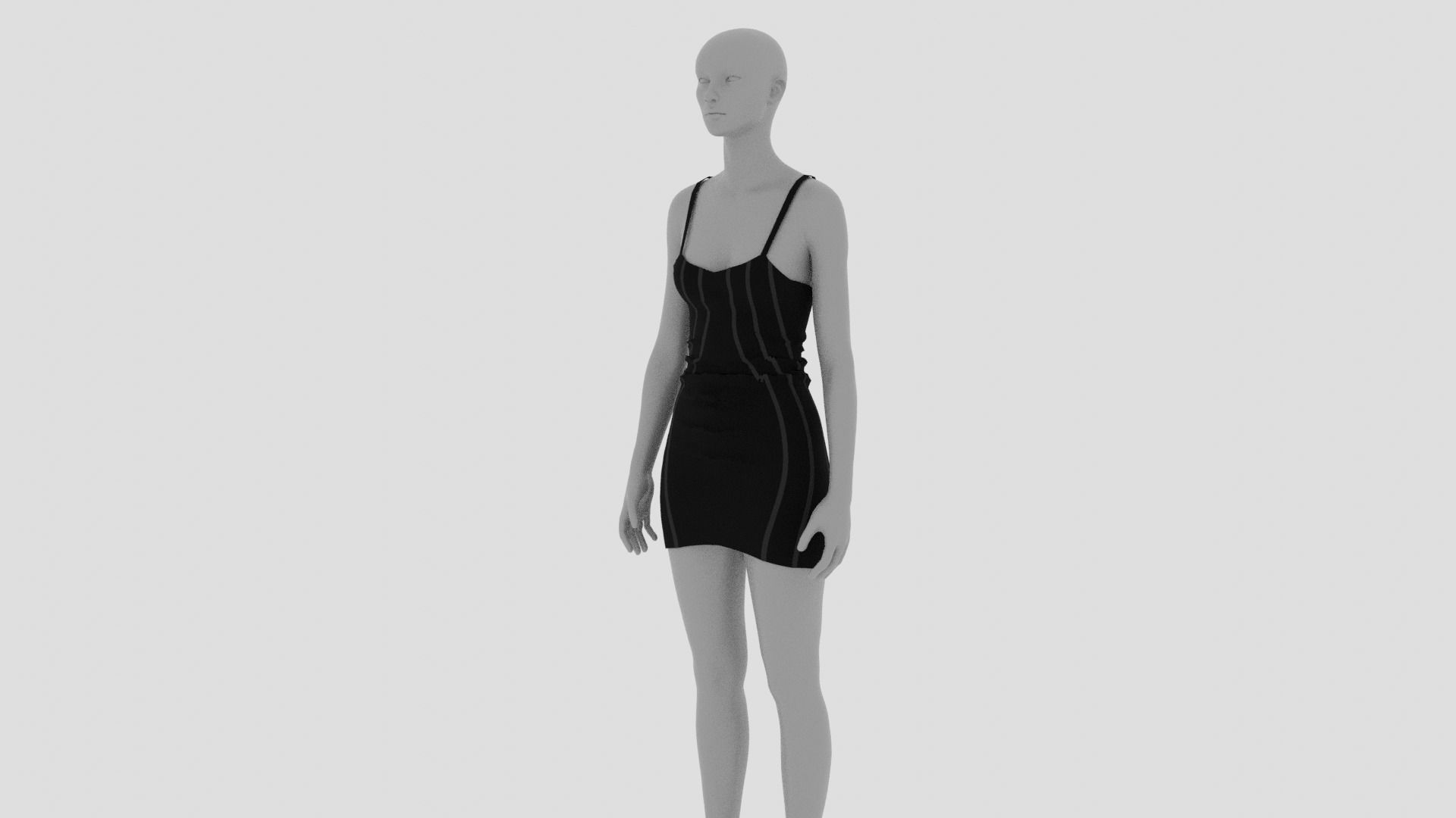 Womens Dress - Female Outfit Clothes Low-poly 3D model_2