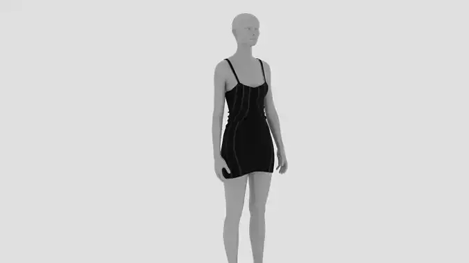 Womens Dress - Female Outfit Clothes Low-poly 3D model