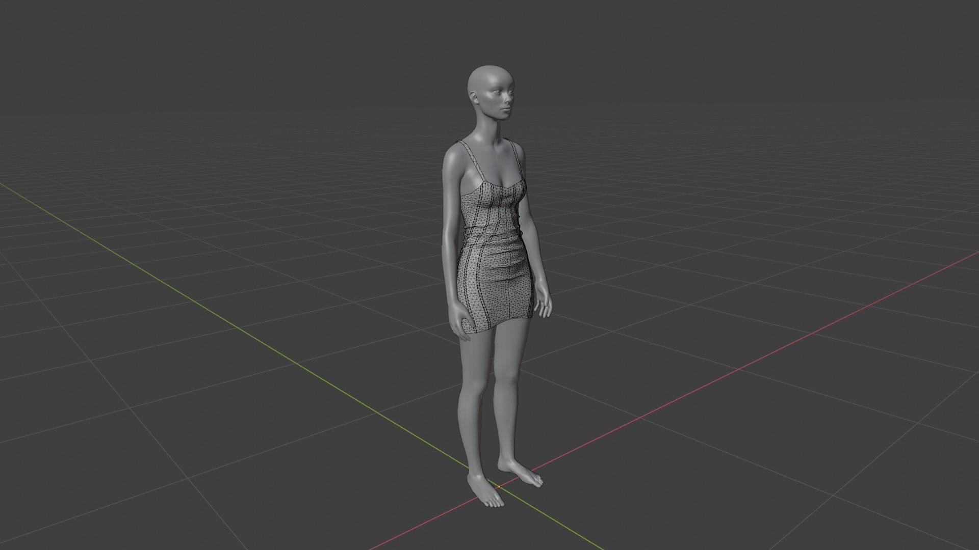 Womens Dress - Female Outfit Clothes Low-poly 3D model_18