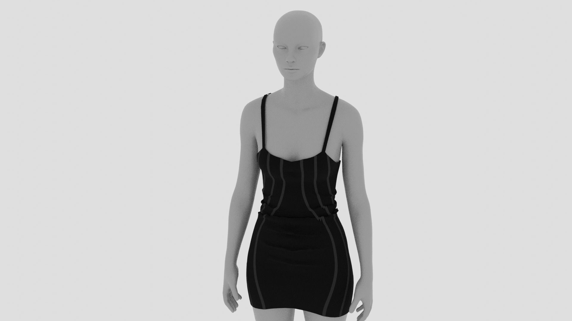 Womens Dress - Female Outfit Clothes Low-poly 3D model_13