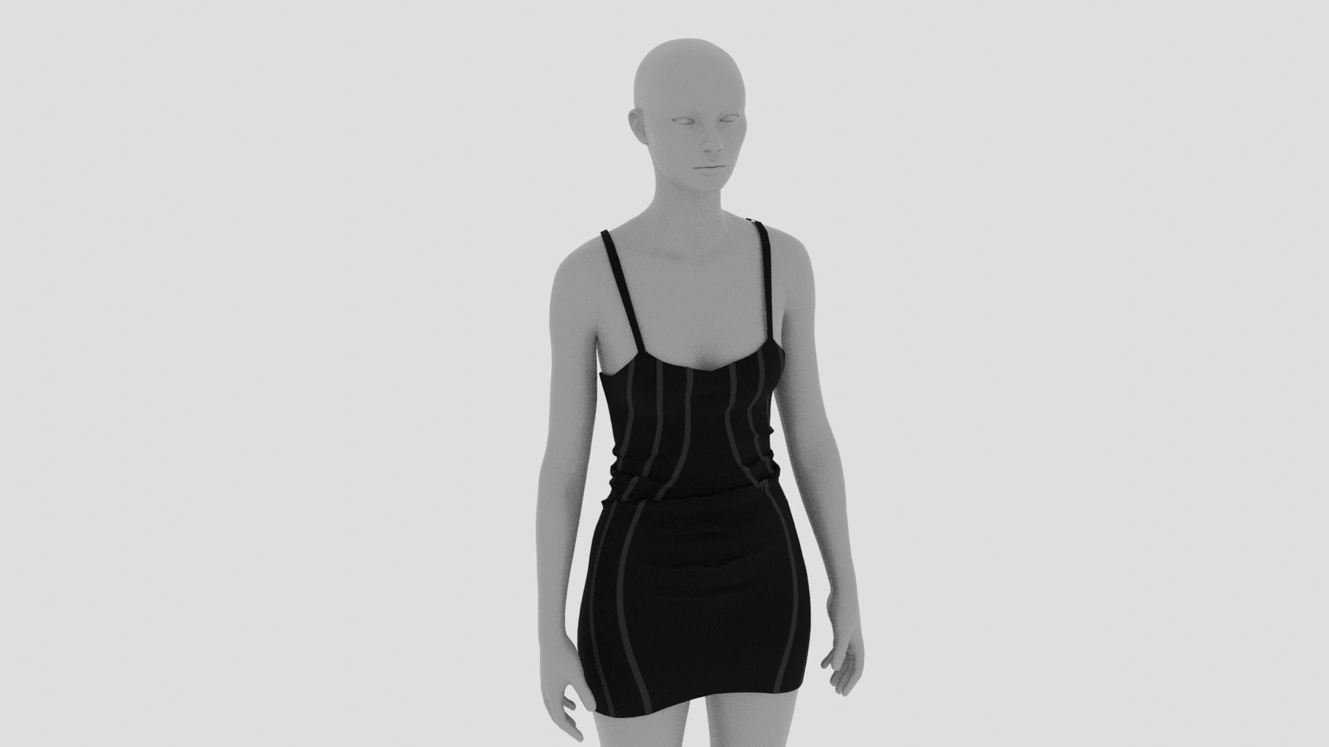 Womens Dress - Female Outfit Clothes Low-poly 3D model_12