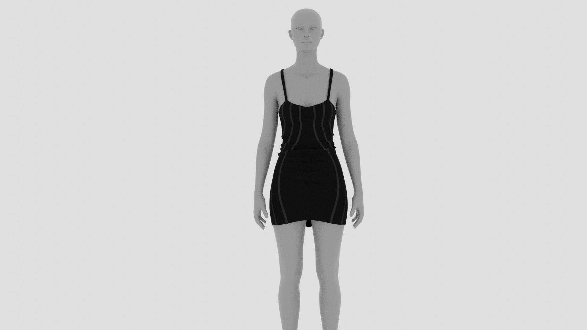 Womens Dress - Female Outfit Clothes Low-poly 3D model_1