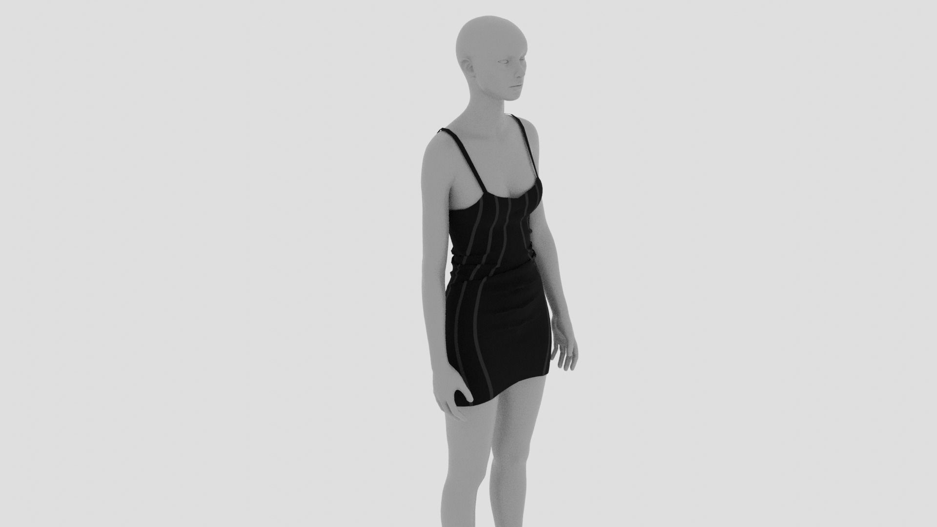 Womens Dress - Female Outfit Clothes Low-poly 3D model_3