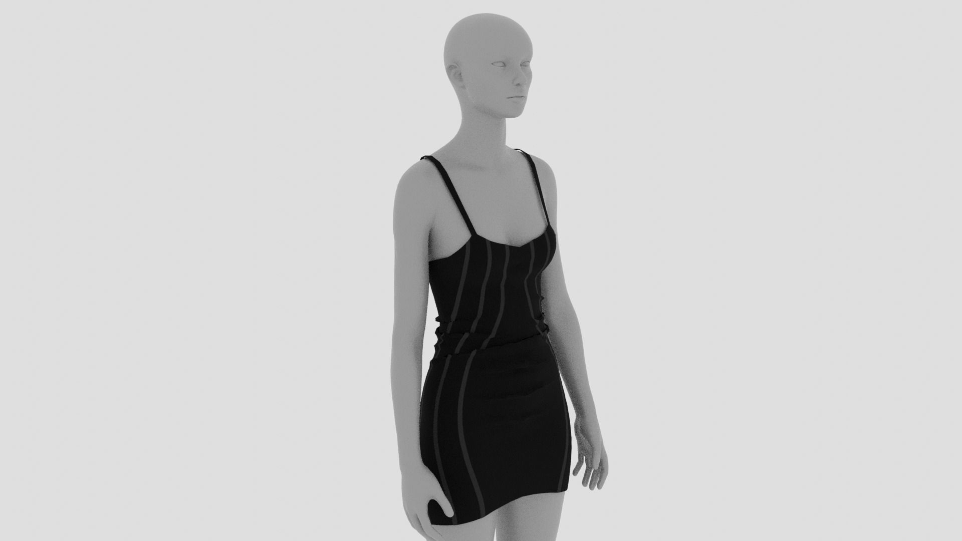 Womens Dress - Female Outfit Clothes Low-poly 3D model_9