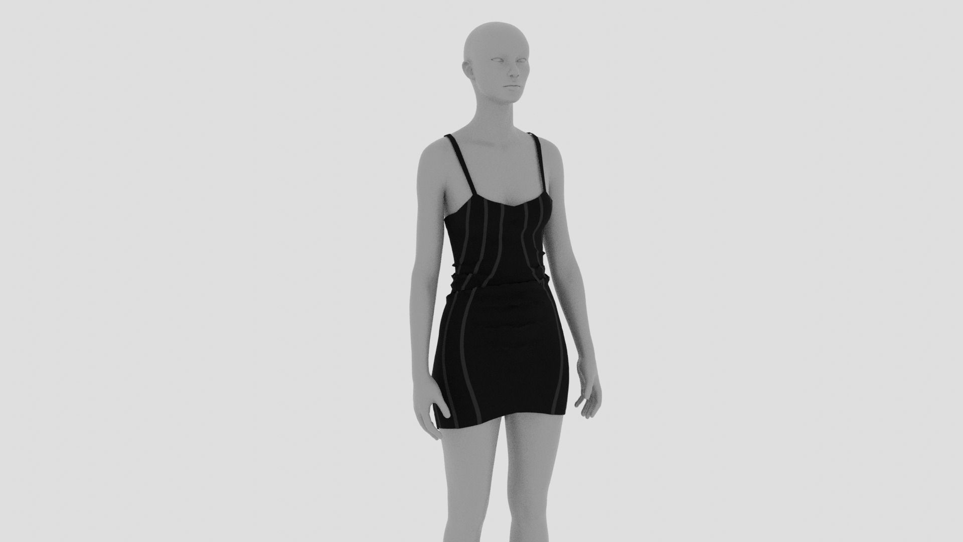 Womens Dress - Female Outfit Clothes Low-poly 3D model_17