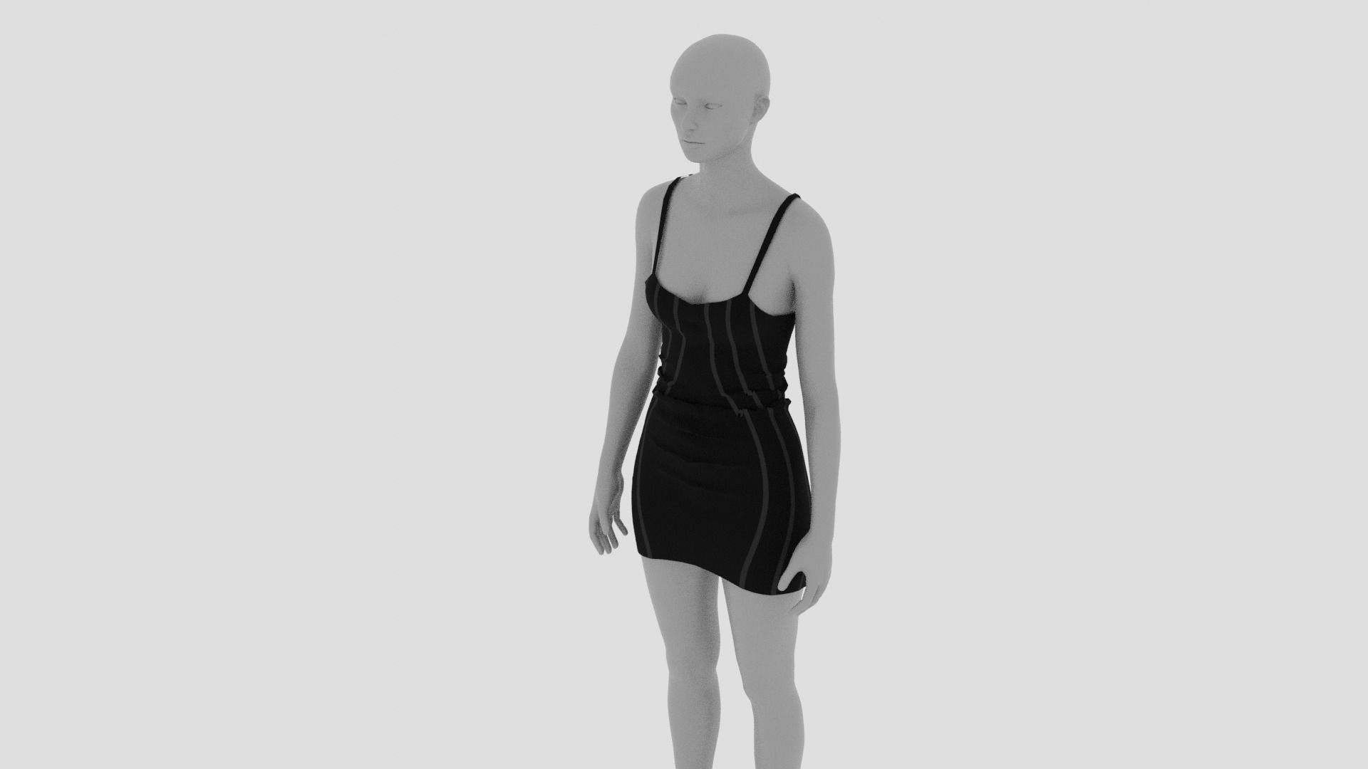 Womens Dress - Female Outfit Clothes Low-poly 3D model_5