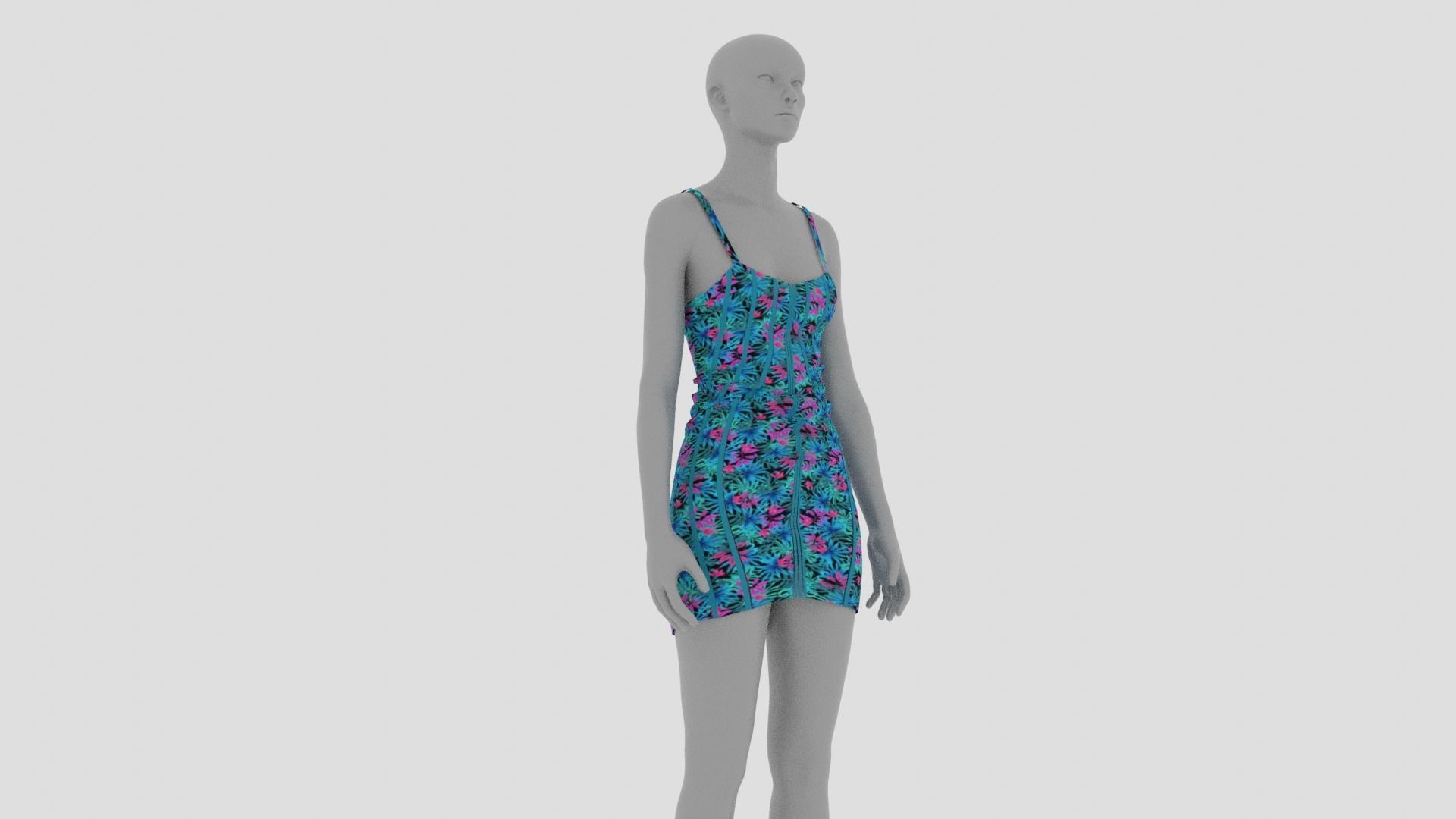 Womens Dress - Female Outfit Clothes Low-poly 3D model_6