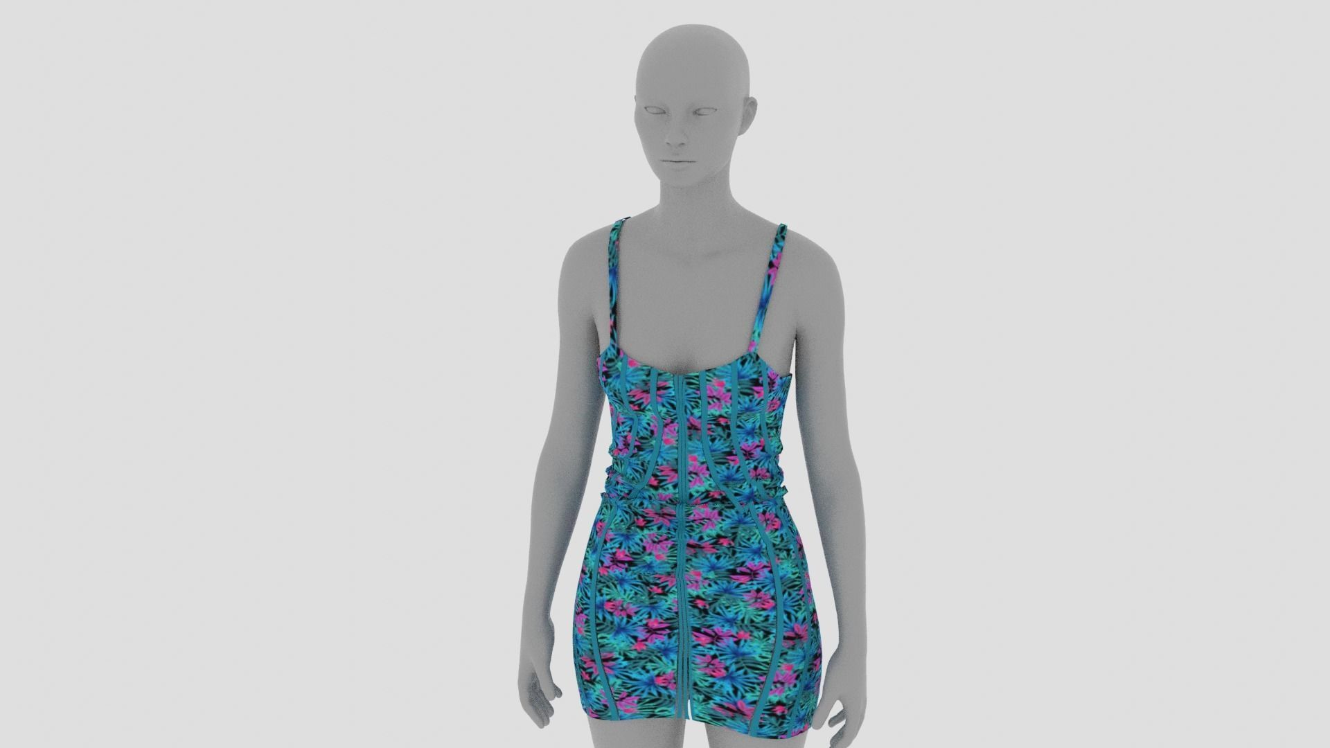 Womens Dress - Female Outfit Clothes Low-poly 3D model_13