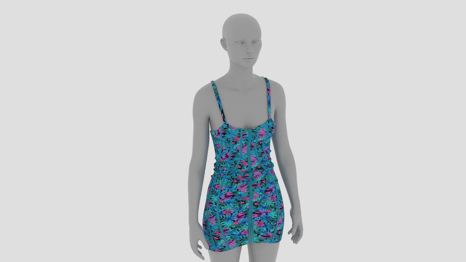 Womens Dress - Female Outfit Clothes Low-poly 3D model_12