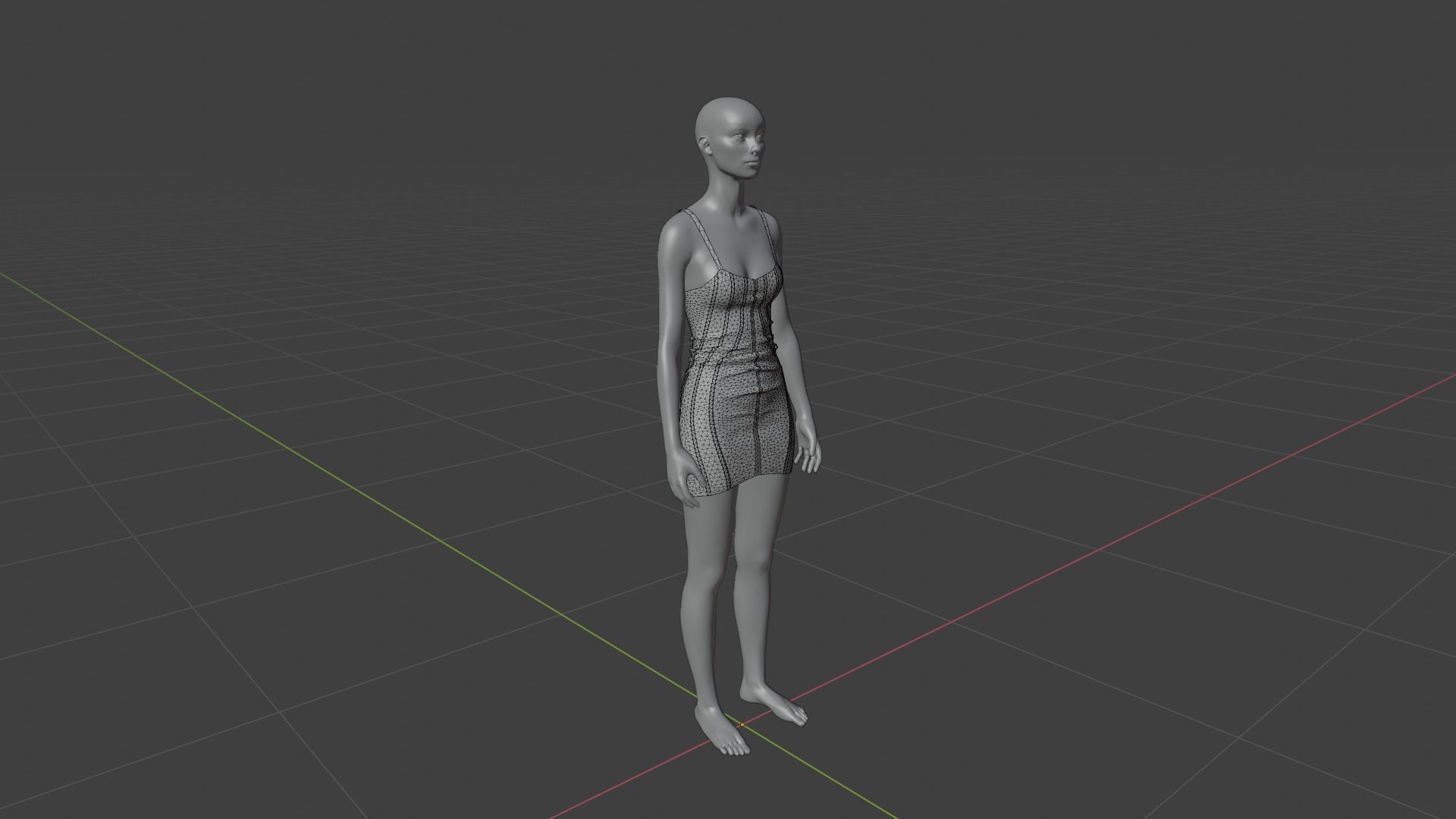 Womens Dress - Female Outfit Clothes Low-poly 3D model_18