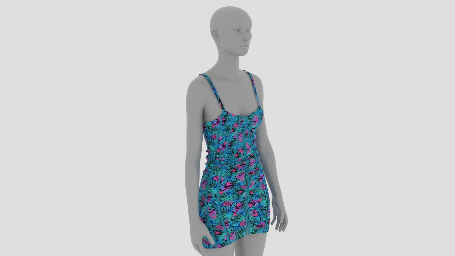 Womens Dress - Female Outfit Clothes Low-poly 3D model_9