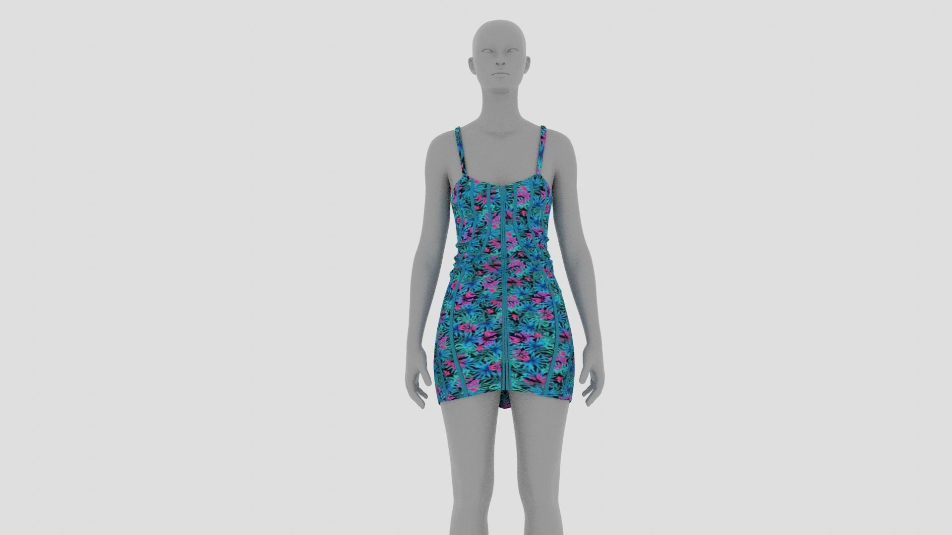 Womens Dress - Female Outfit Clothes Low-poly 3D model_7