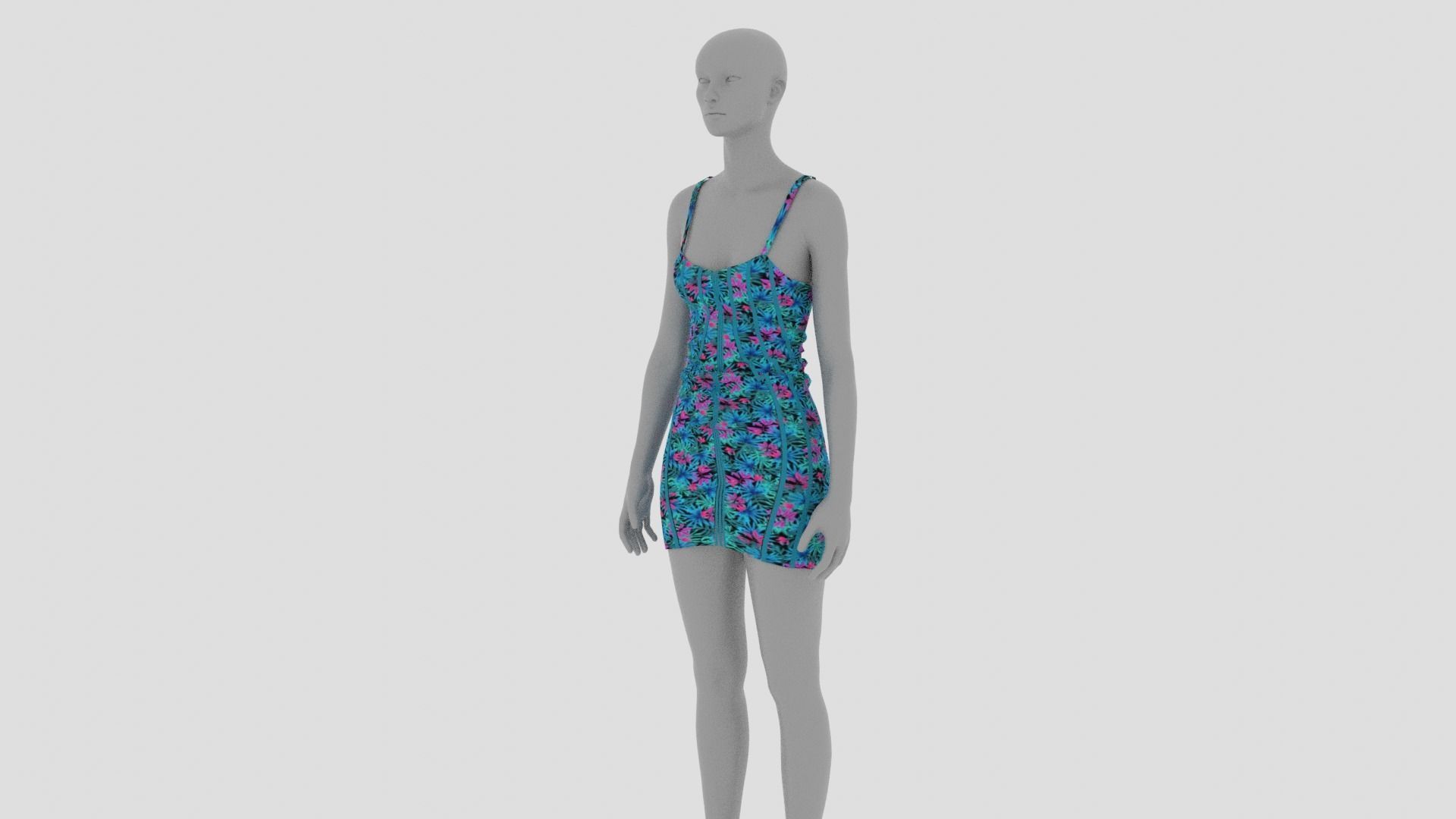 Womens Dress - Female Outfit Clothes Low-poly 3D model_2