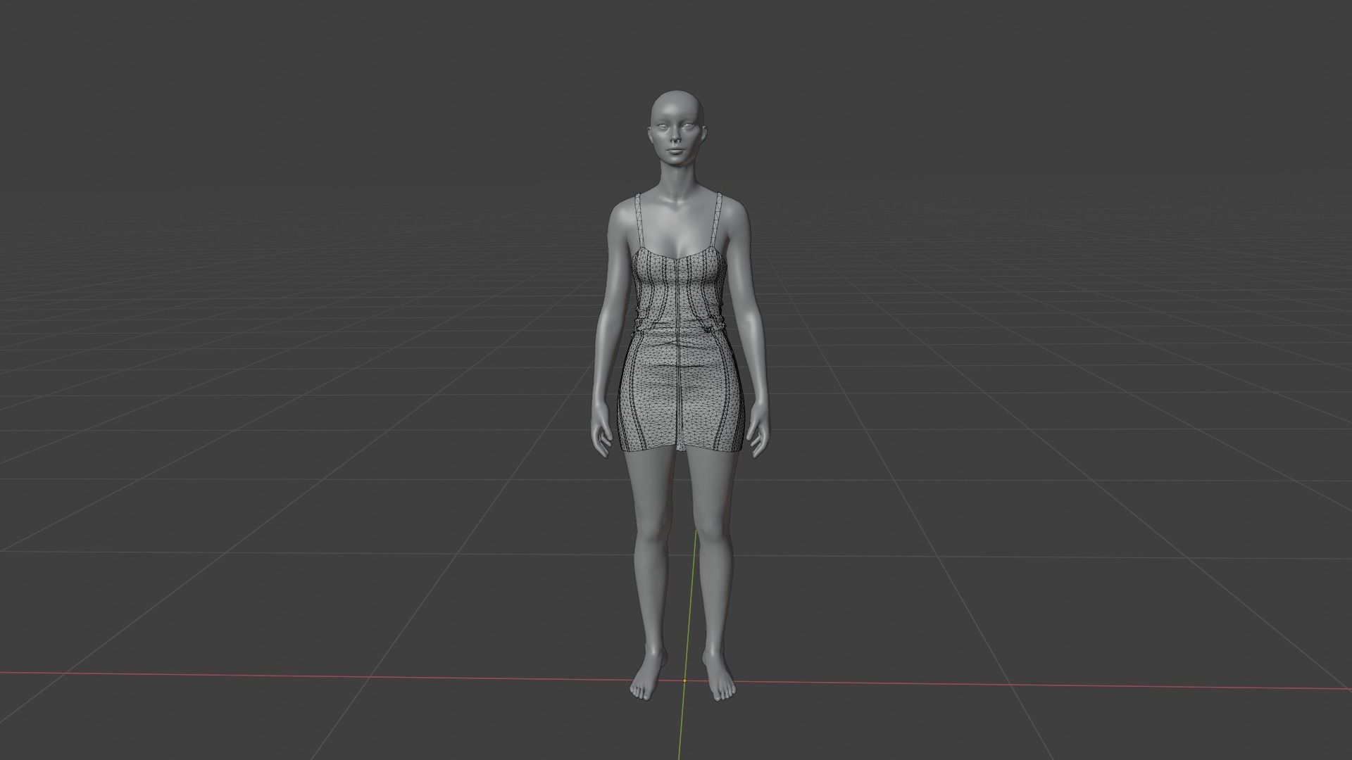 Womens Dress - Female Outfit Clothes Low-poly 3D model_19