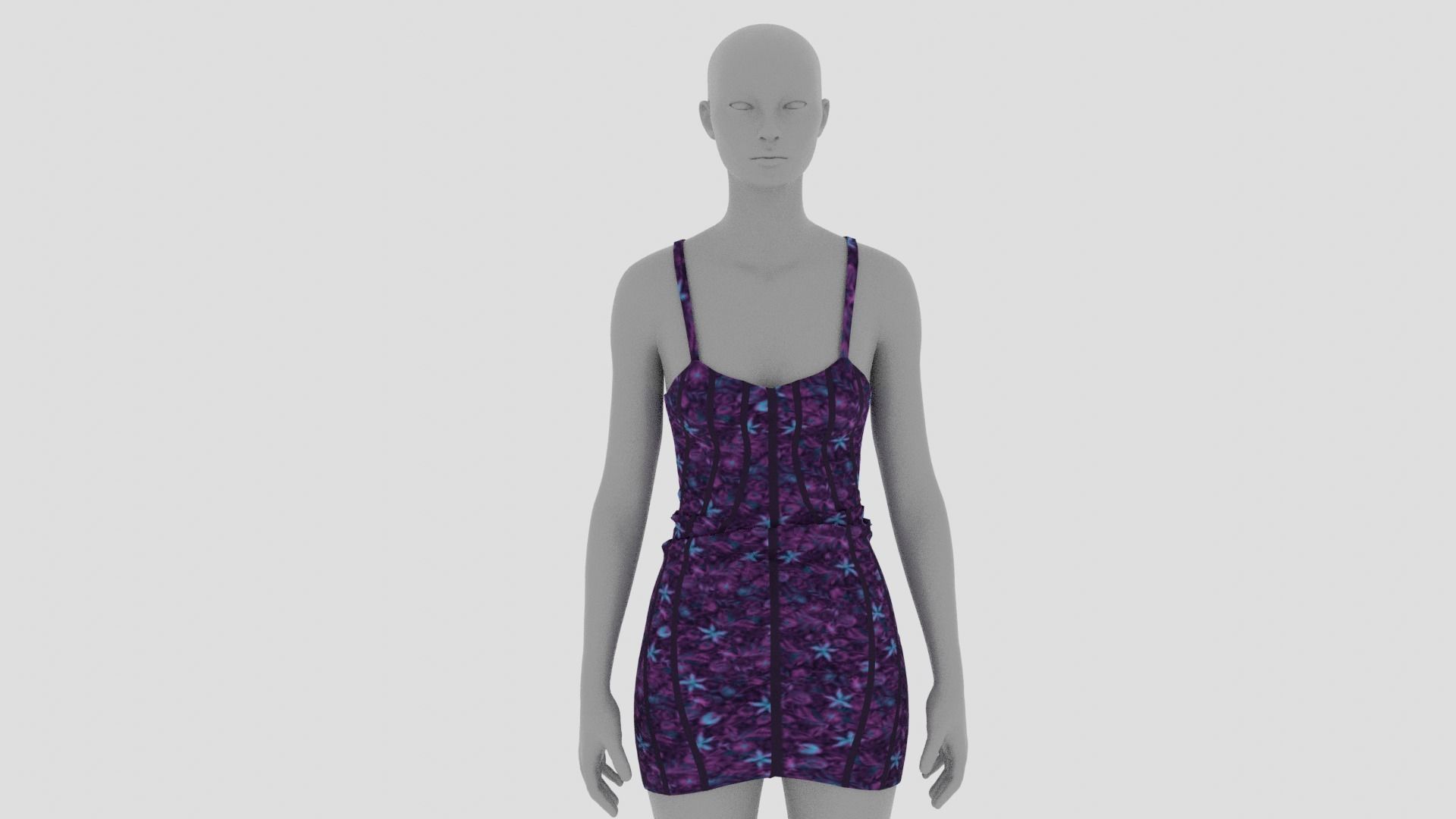 Womens Dress - Female Outfit Clothes Low-poly 3D model_10