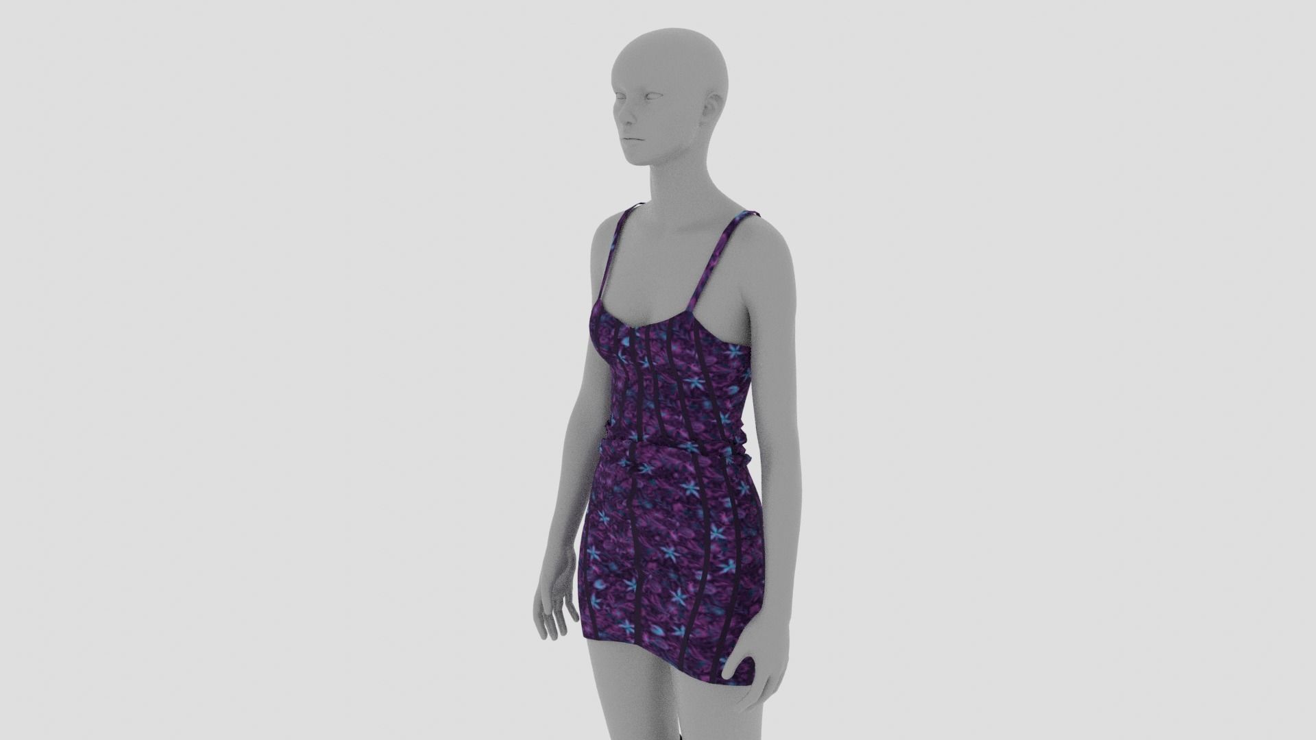 Womens Dress - Female Outfit Clothes Low-poly 3D model_14