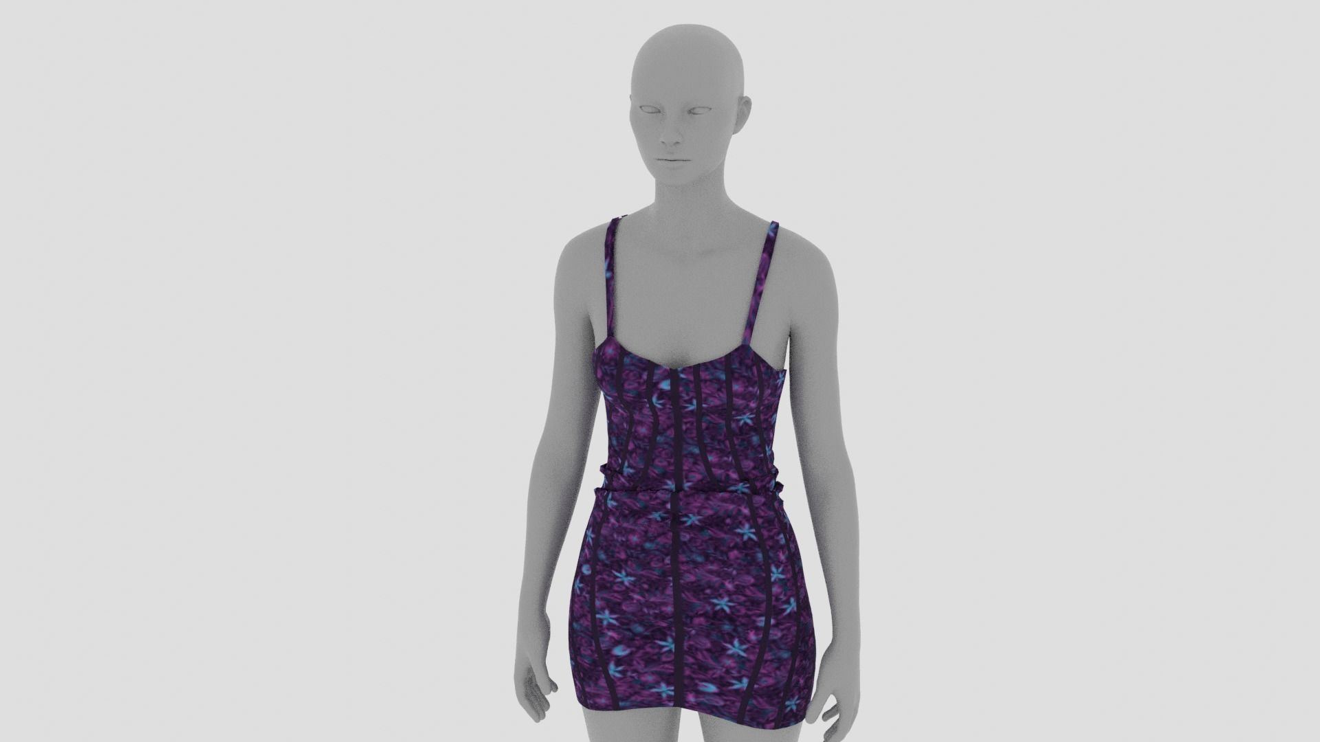 Womens Dress - Female Outfit Clothes Low-poly 3D model_13