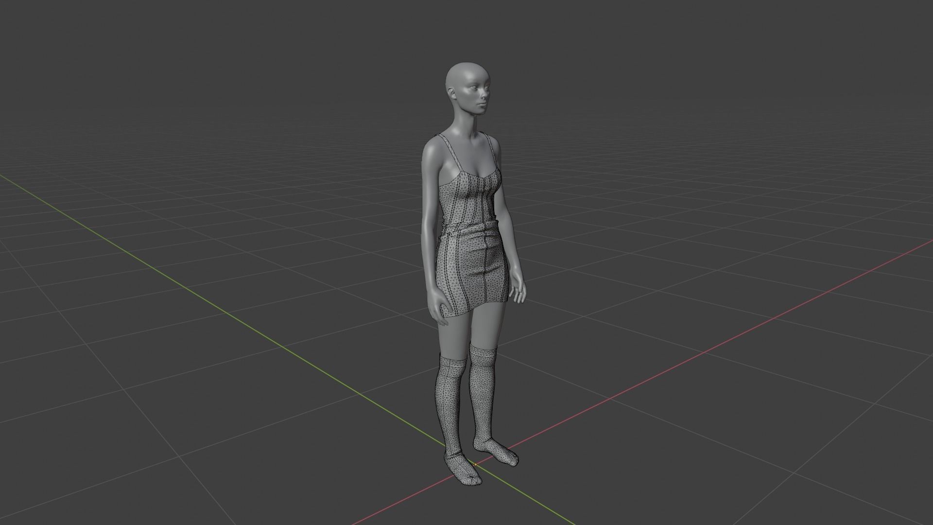 Womens Dress - Female Outfit Clothes Low-poly 3D model_18