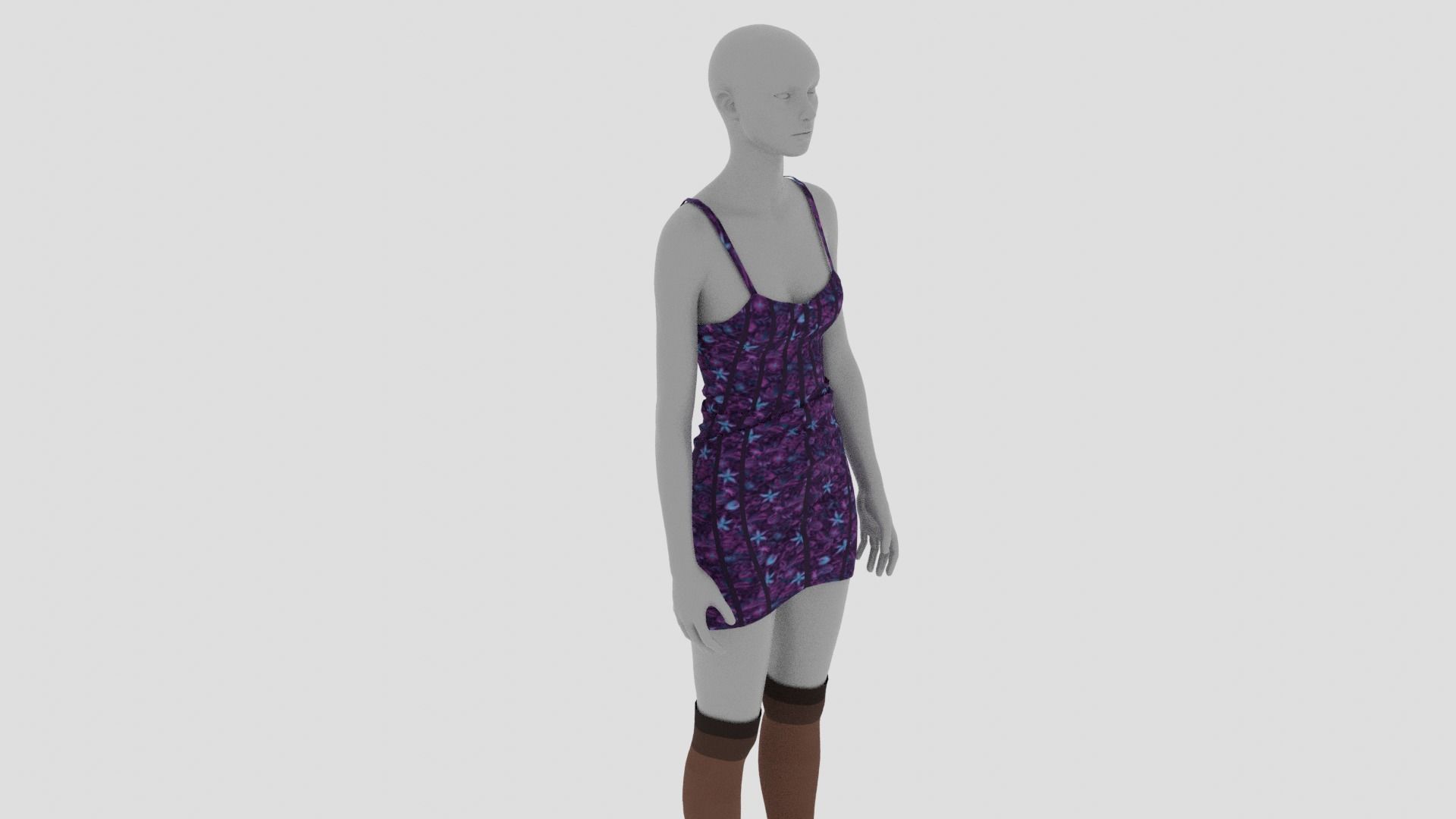 Womens Dress - Female Outfit Clothes Low-poly 3D model_3