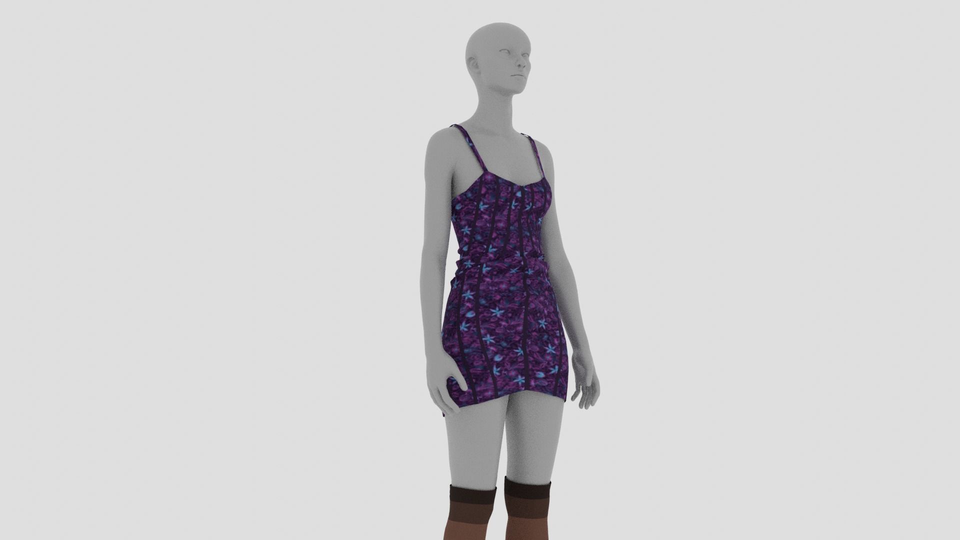 Womens Dress - Female Outfit Clothes Low-poly 3D model_6