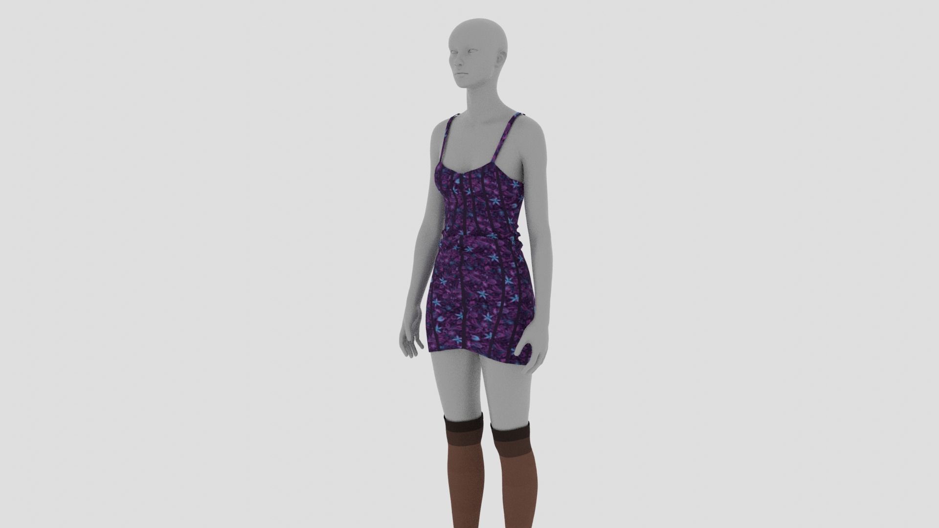 Womens Dress - Female Outfit Clothes Low-poly 3D model_2