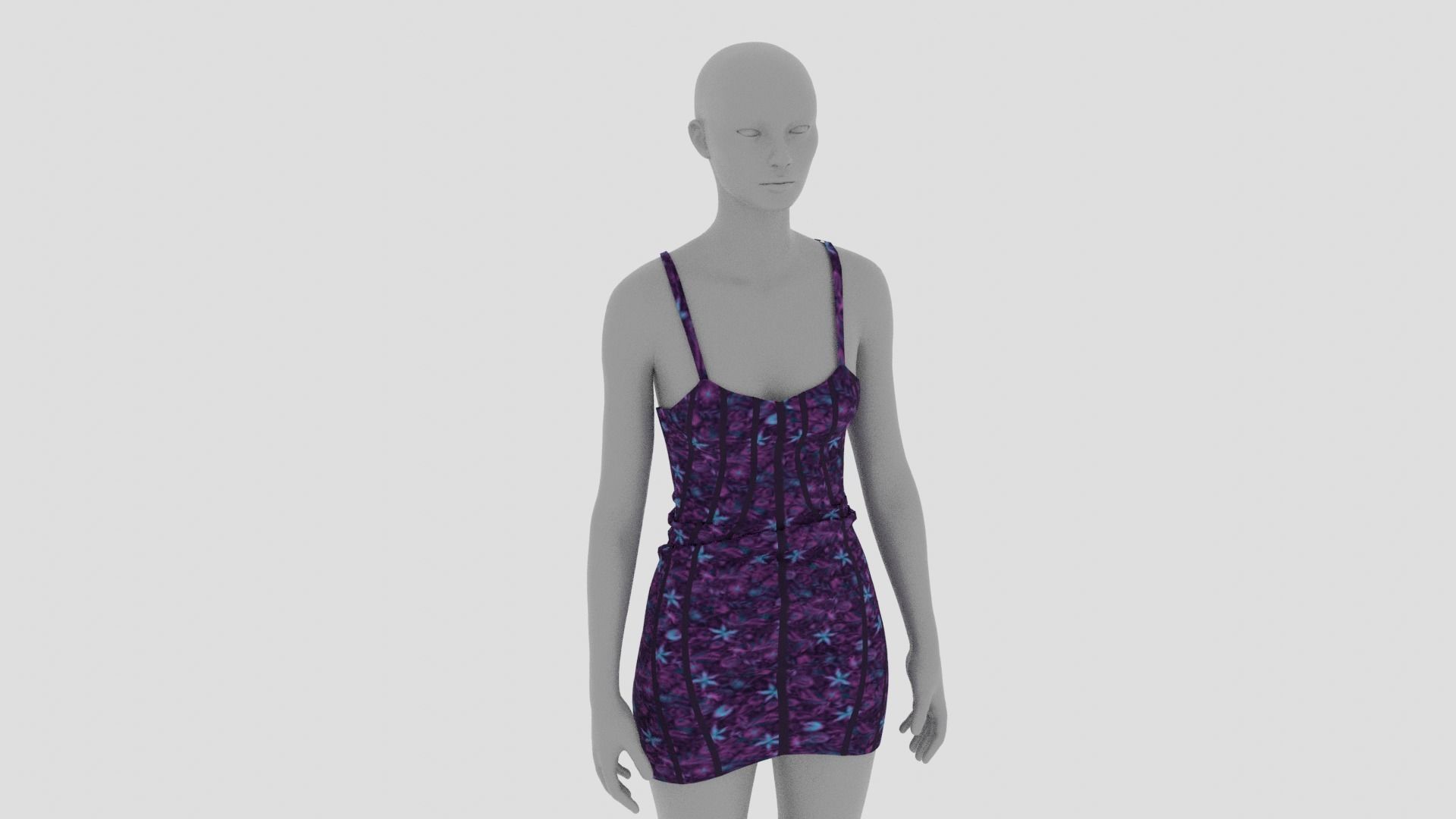 Womens Dress - Female Outfit Clothes Low-poly 3D model_12