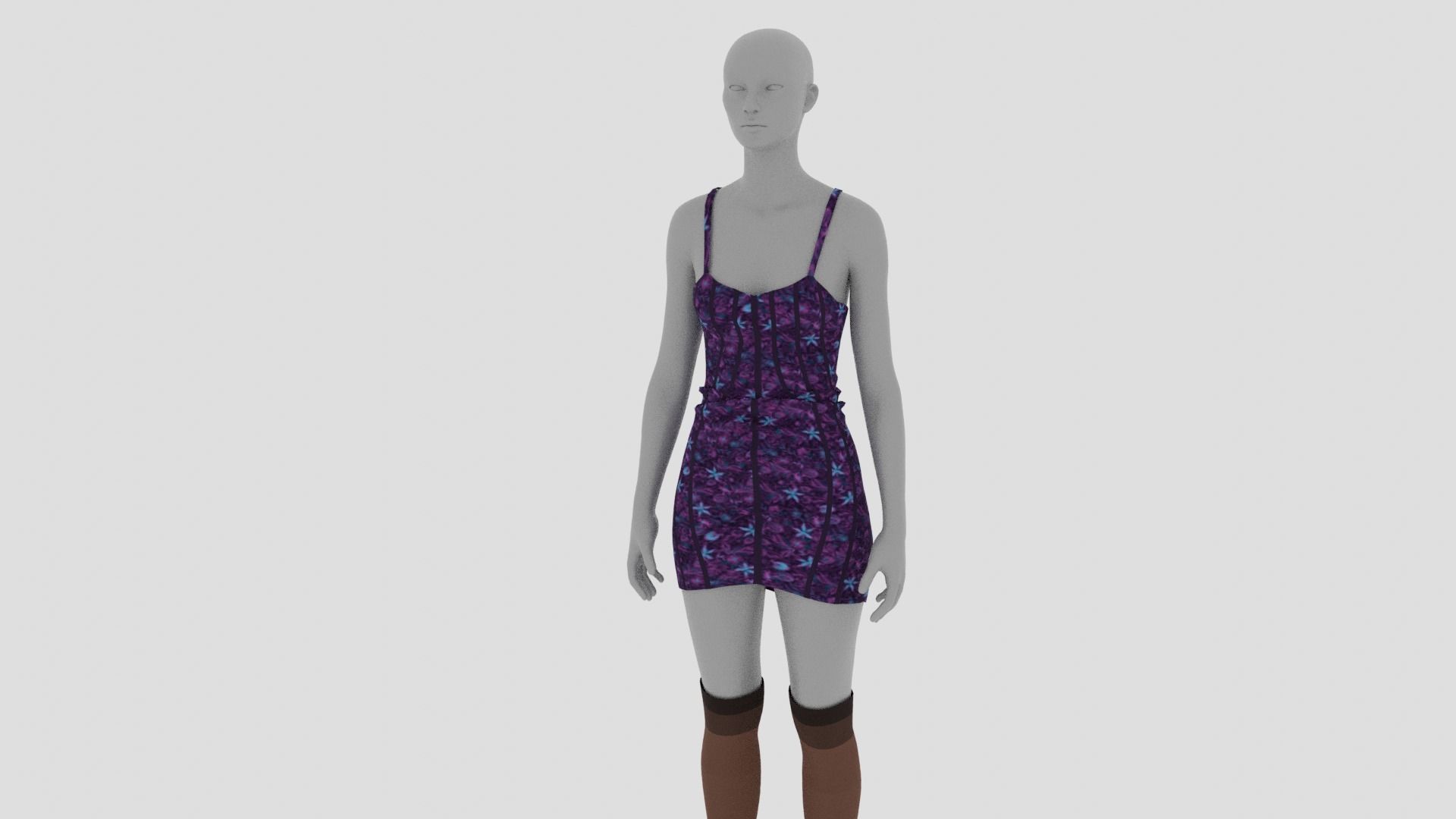 Womens Dress - Female Outfit Clothes Low-poly 3D model_15