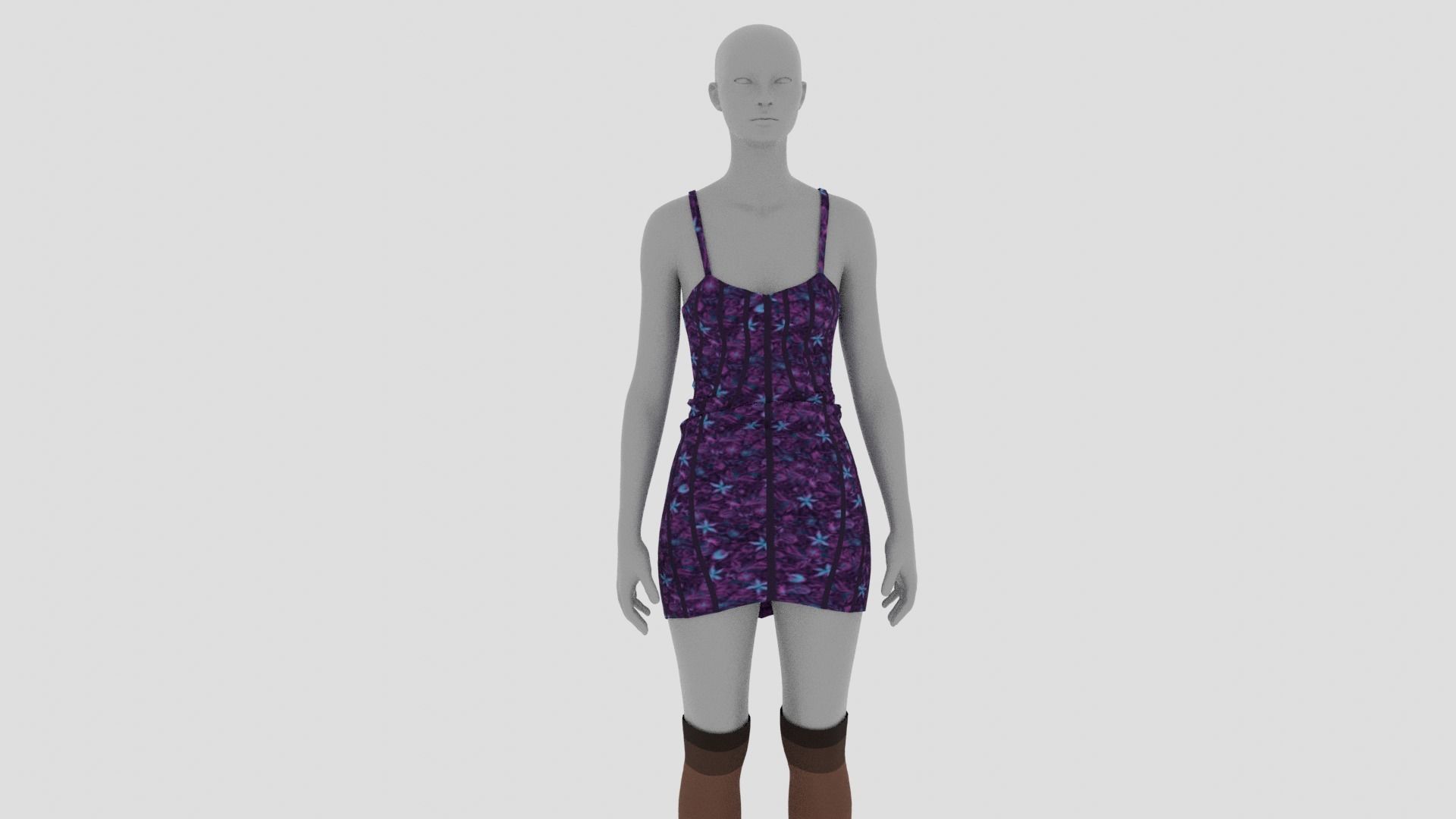 Womens Dress - Female Outfit Clothes Low-poly 3D model_16