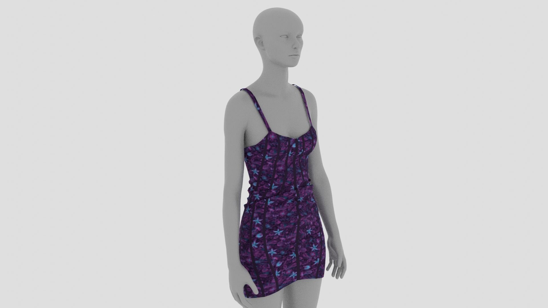 Womens Dress - Female Outfit Clothes Low-poly 3D model_9