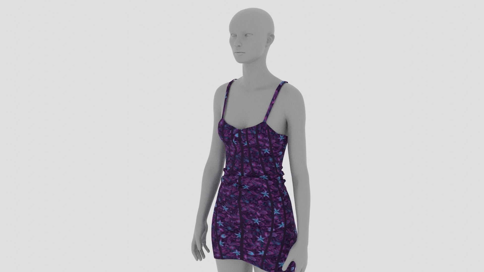 Womens Dress - Female Outfit Clothes Low-poly 3D model_11
