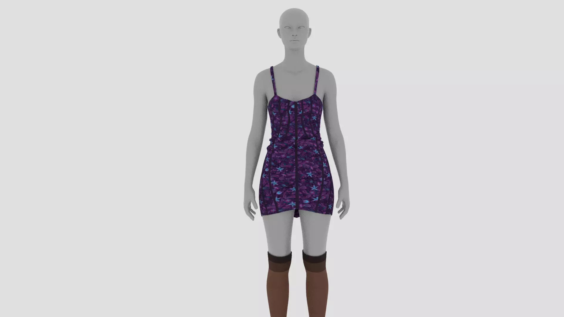 Womens Dress - Female Outfit Clothes Low-poly 3D model_0