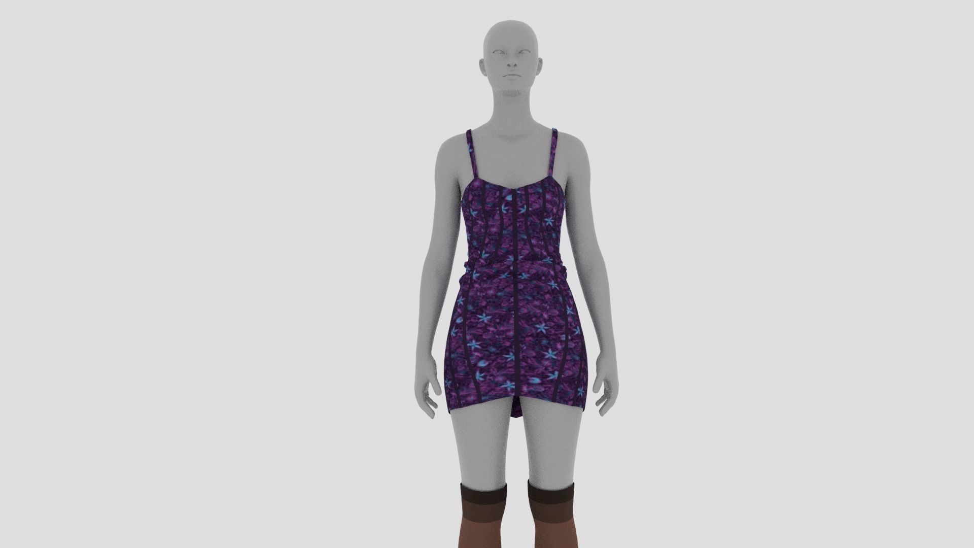 Womens Dress - Female Outfit Clothes Low-poly 3D model_7