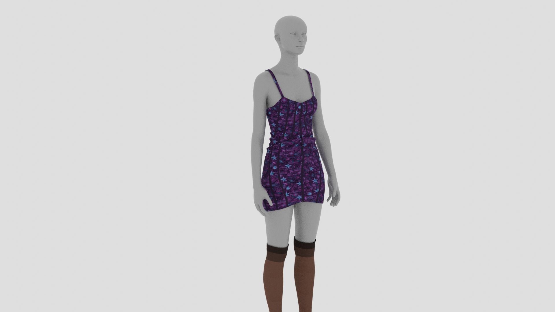 Womens Dress - Female Outfit Clothes Low-poly 3D model_1