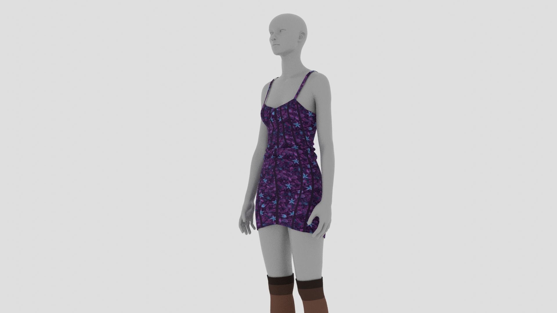 Womens Dress - Female Outfit Clothes Low-poly 3D model_8