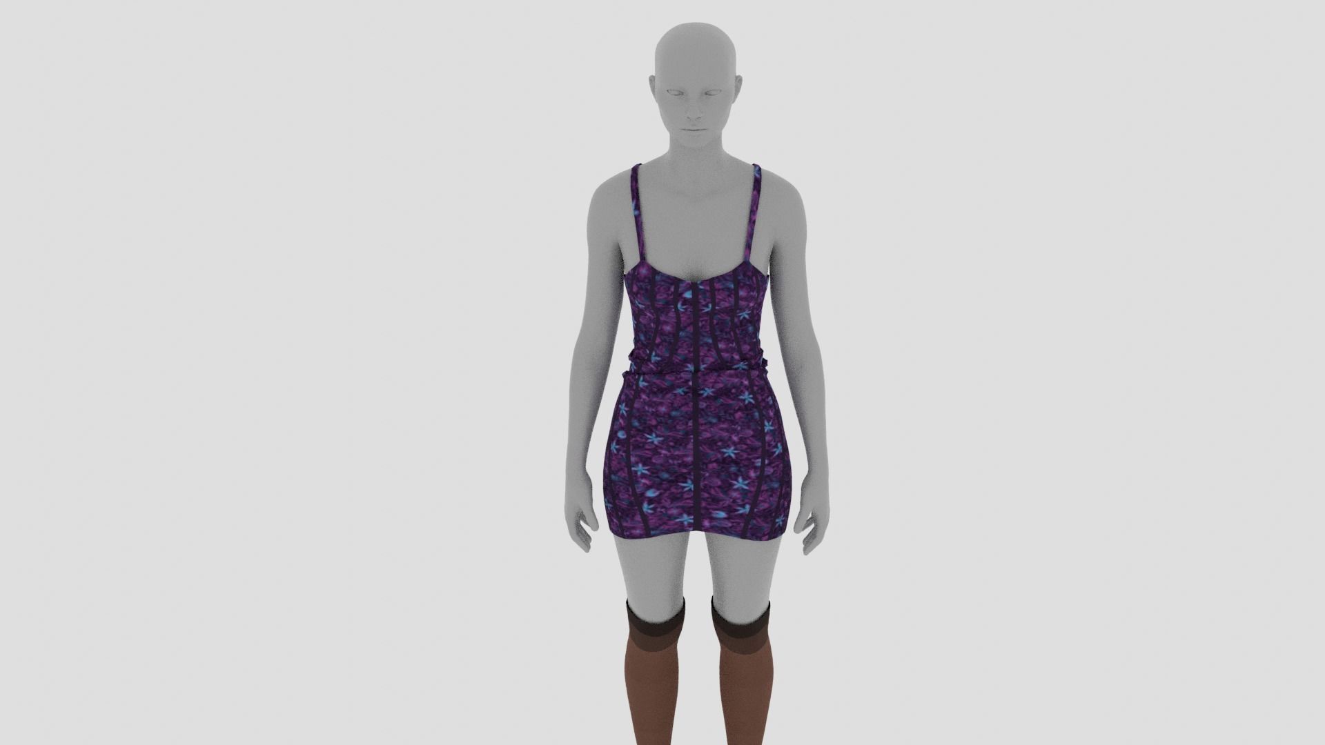 Womens Dress - Female Outfit Clothes Low-poly 3D model_4