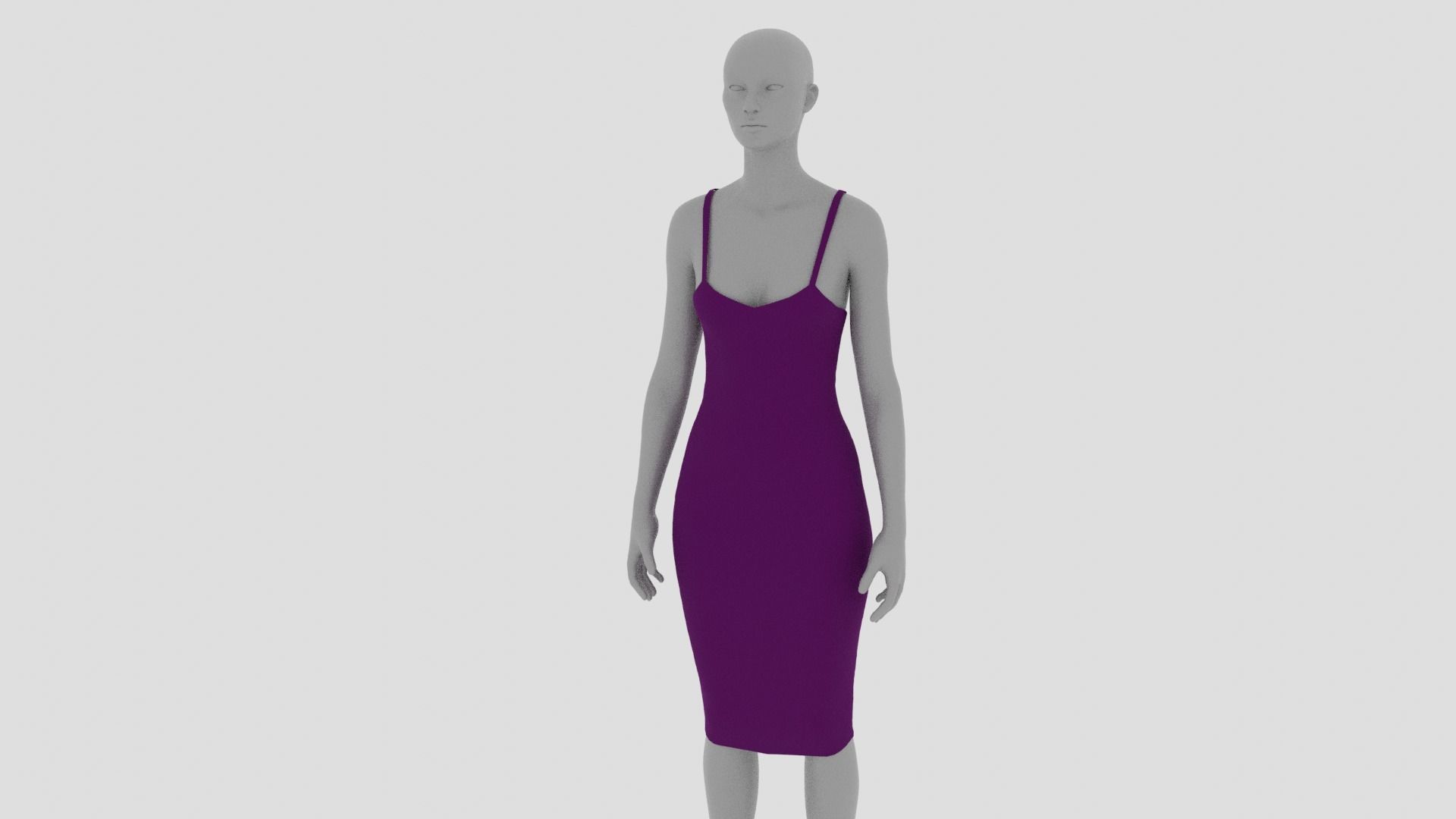 Womens Dress - Female Outfit Clothes Low-poly 3D model_15