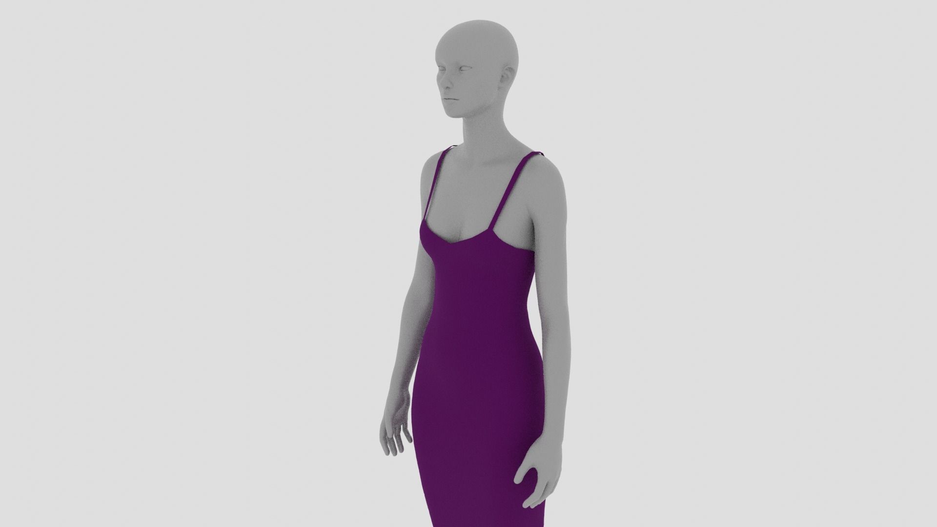 Womens Dress - Female Outfit Clothes Low-poly 3D model_14
