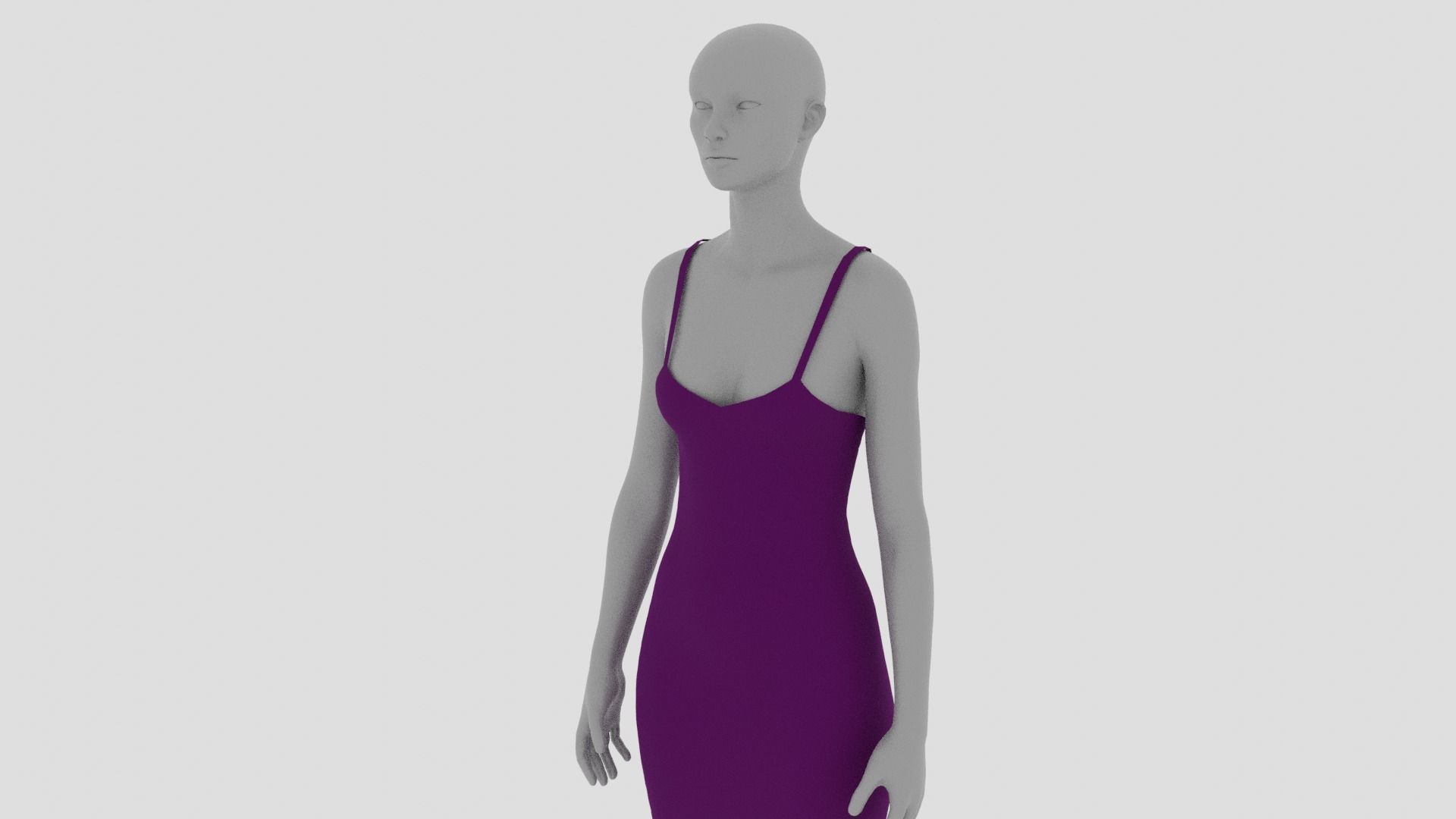 Womens Dress - Female Outfit Clothes Low-poly 3D model_11
