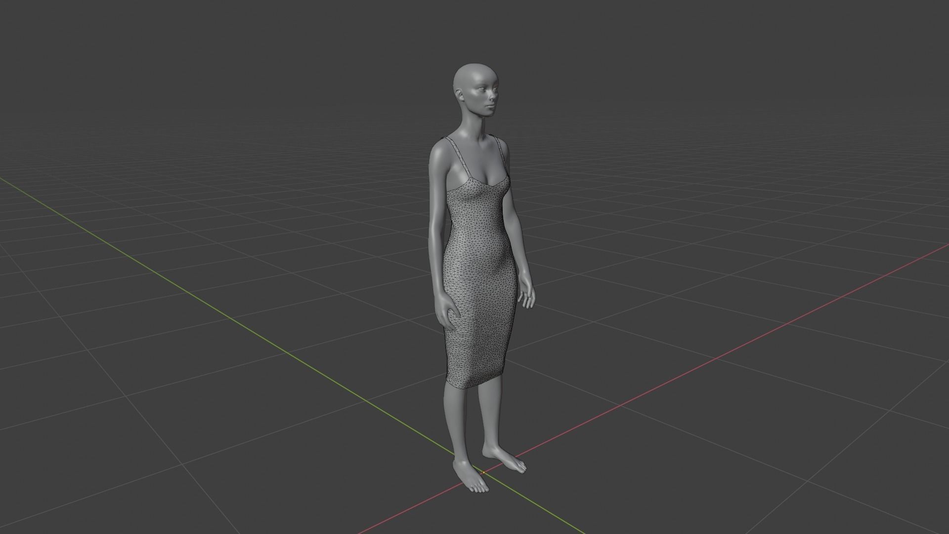 Womens Dress - Female Outfit Clothes Low-poly 3D model_18