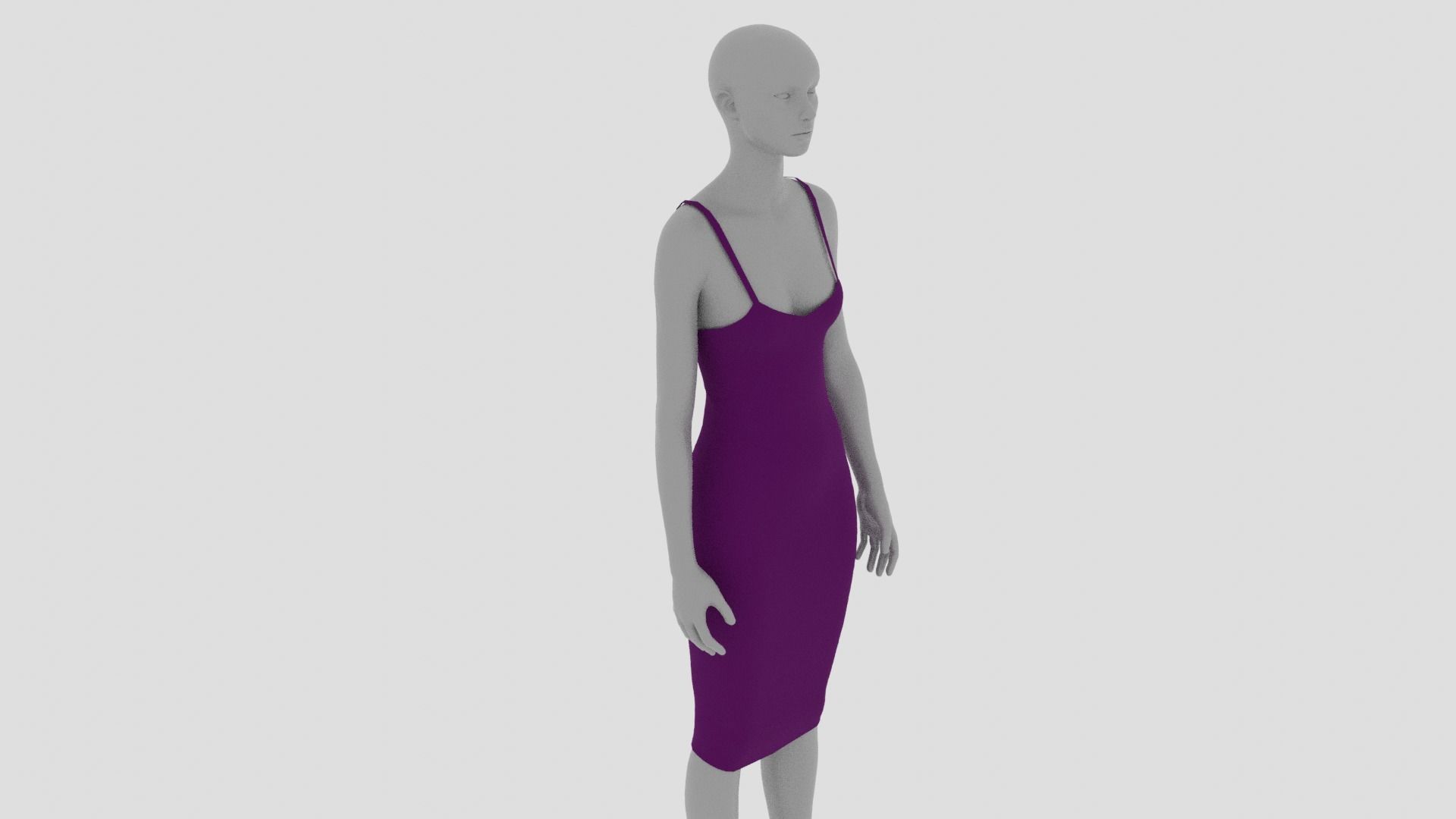 Womens Dress - Female Outfit Clothes Low-poly 3D model_3