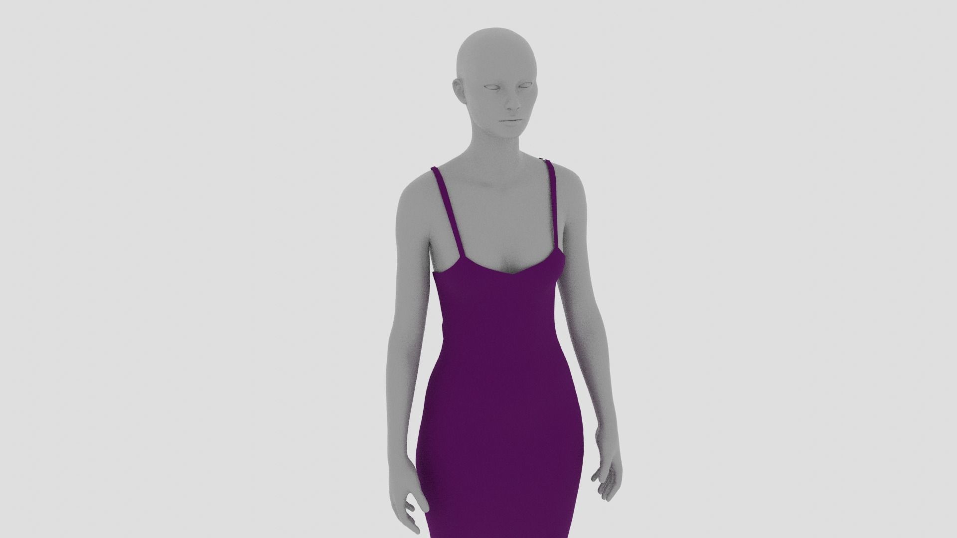 Womens Dress - Female Outfit Clothes Low-poly 3D model_12