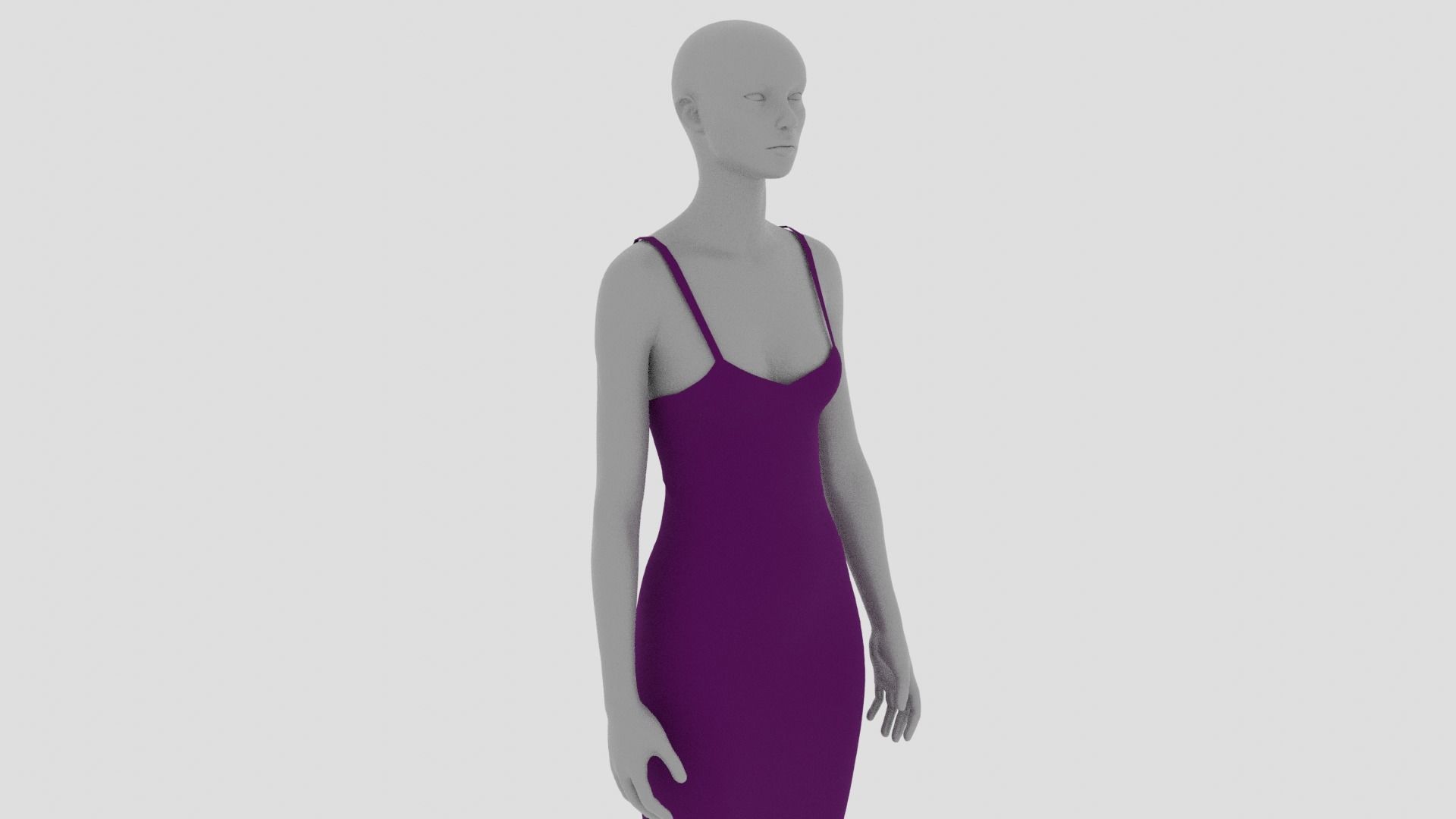 Womens Dress - Female Outfit Clothes Low-poly 3D model_9