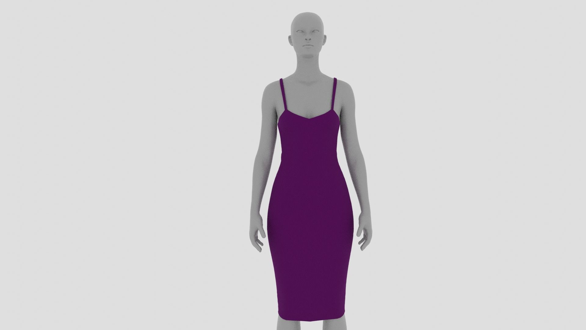 Womens Dress - Female Outfit Clothes Low-poly 3D model_7