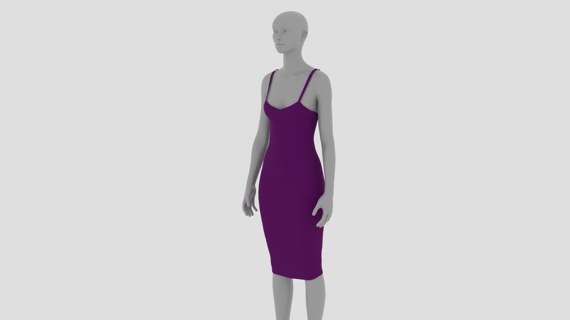 Womens Dress - Female Outfit Clothes Low-poly 3D model_2