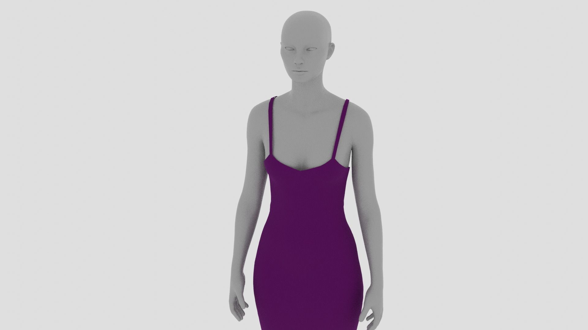 Womens Dress - Female Outfit Clothes Low-poly 3D model_13